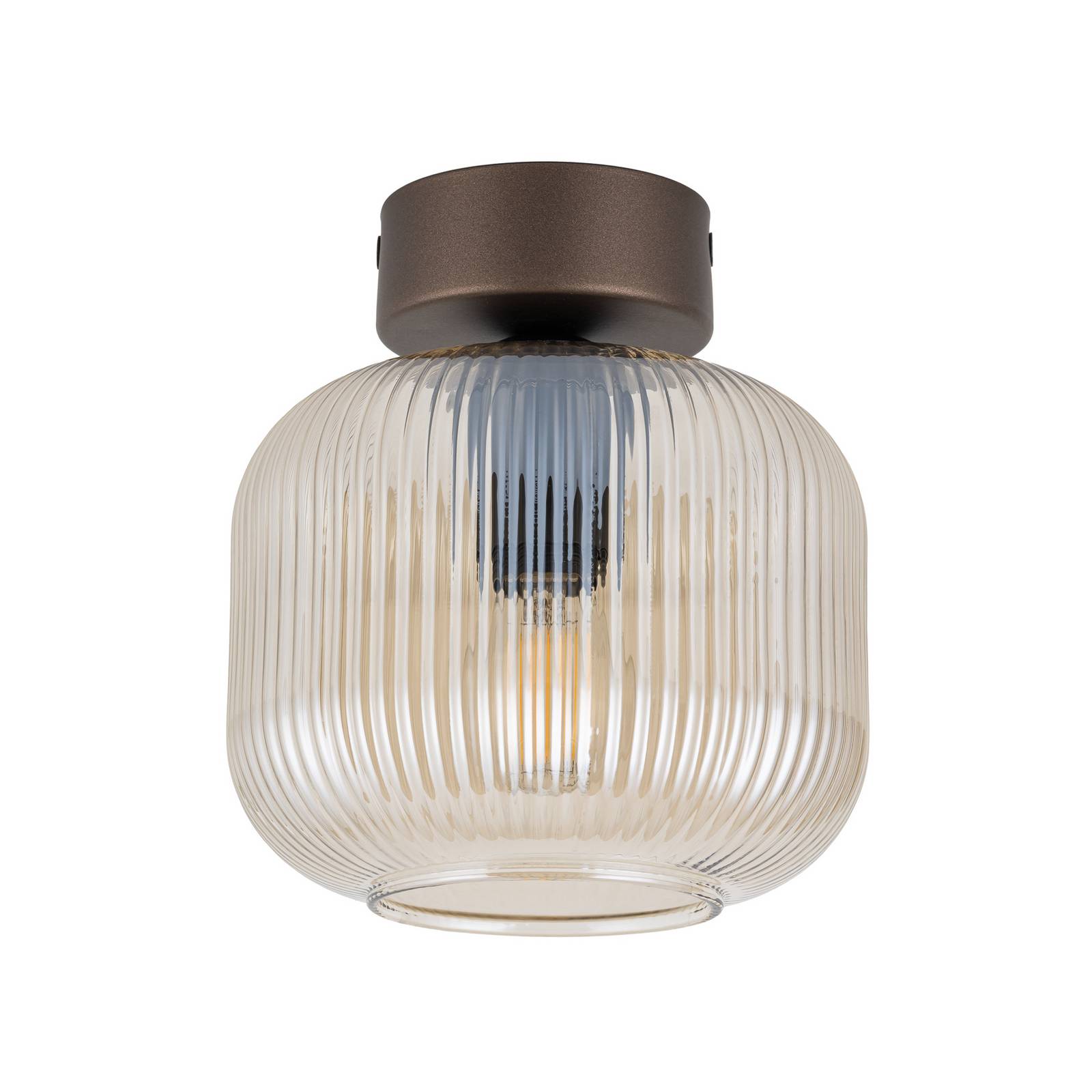 Deckenleuchte Salvia, braun/cognac, Glas, Ø 15 cm, E14