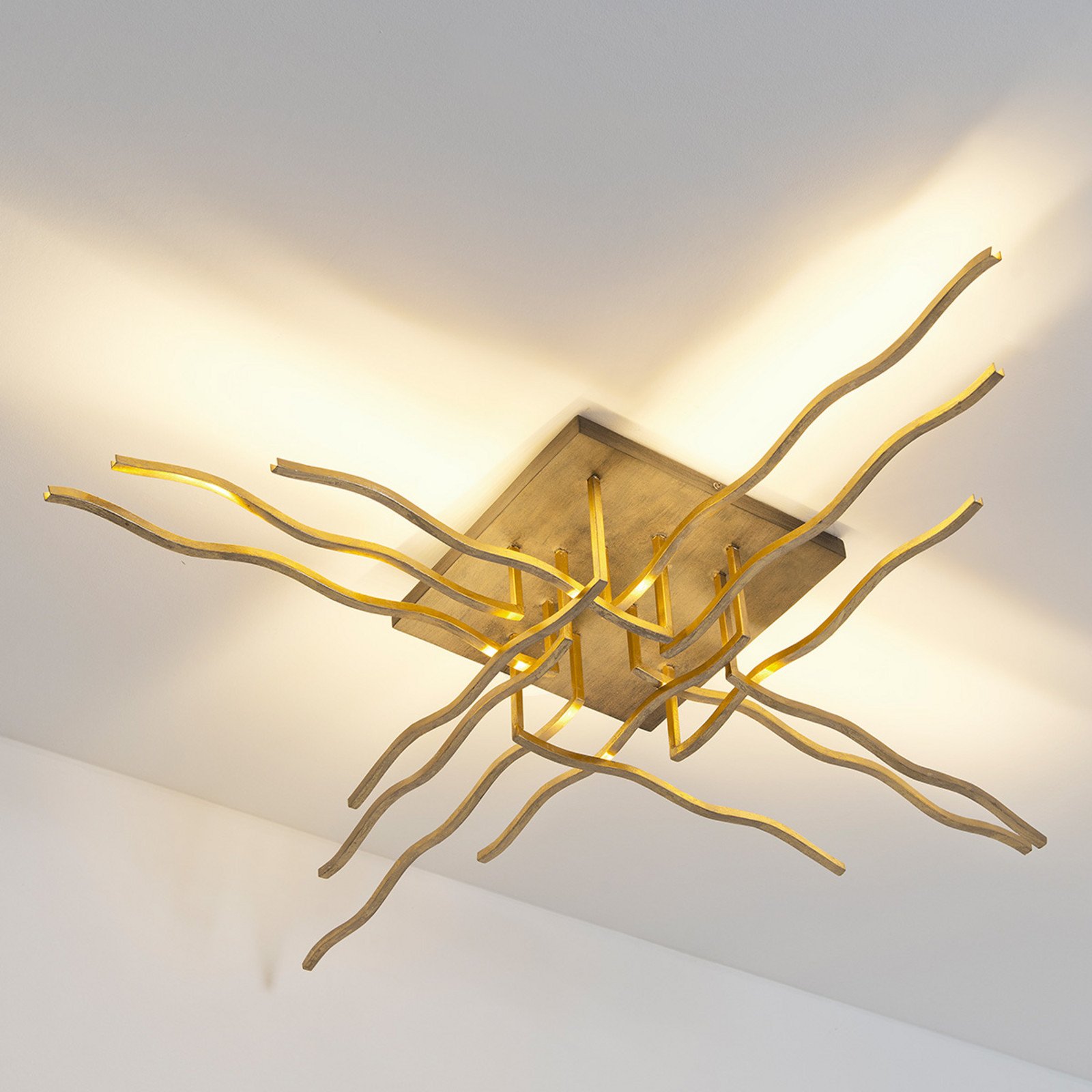 Holländer Buffet - plafonieră LED lumină indirectă - Camera de zi / sufragerie - design - auriu maro - Metal