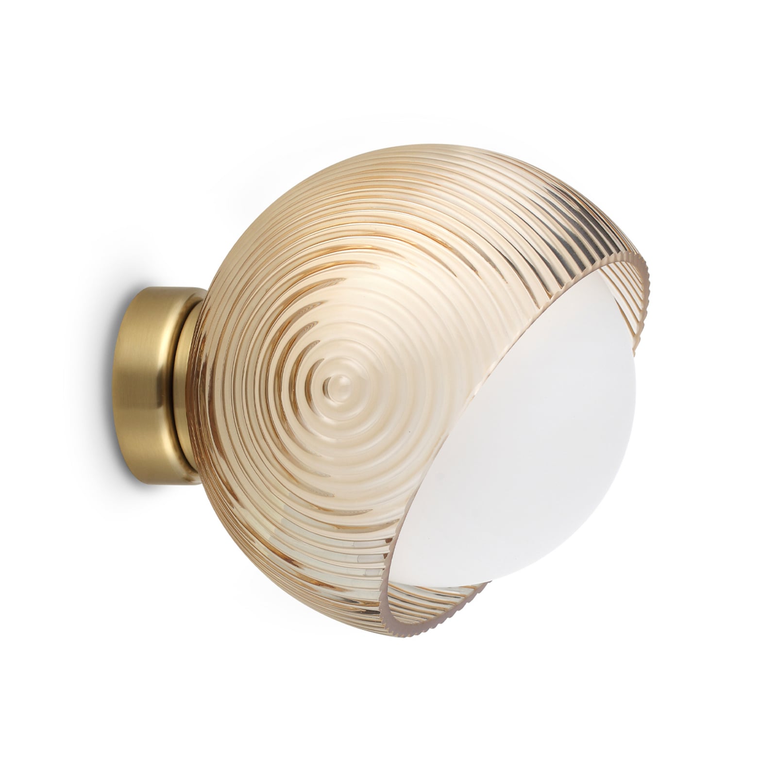IDEAL LUX vegglampe Bloom, messingfarget, Ø 17 cm metall IDEAL LUX vegglampe Bloom, messingfarget, Ø 17 cm metall