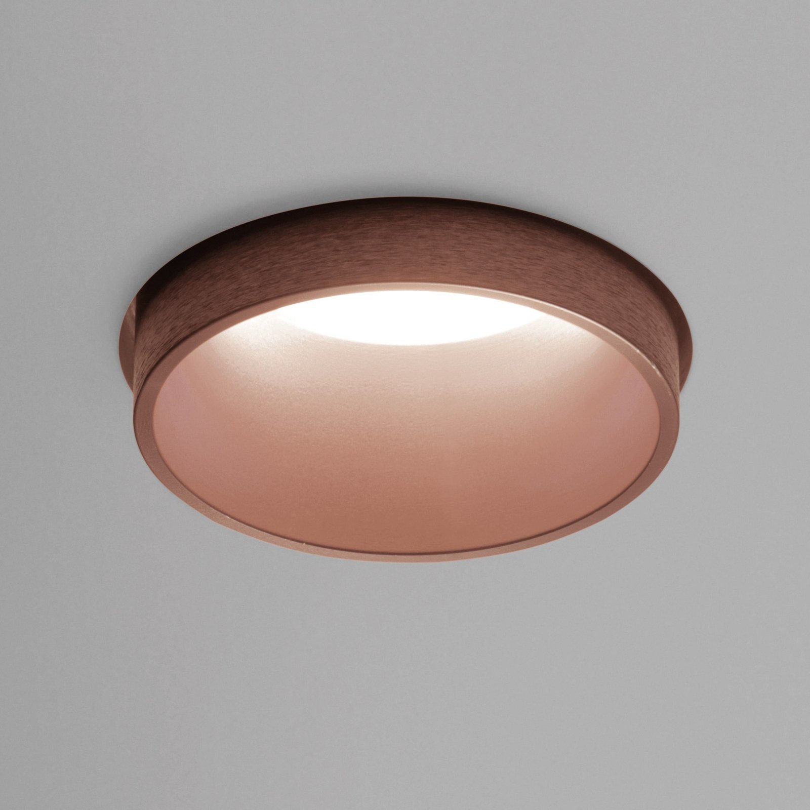 Recessed spotlight Thessaly, copper, plaster, Ø 10 cm, GU10