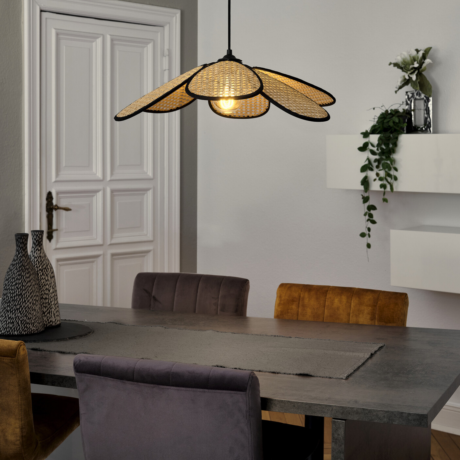 Lampada a sospensione OSRAM Decor Rattan Daisy, Ø 58 cm, beige, E27