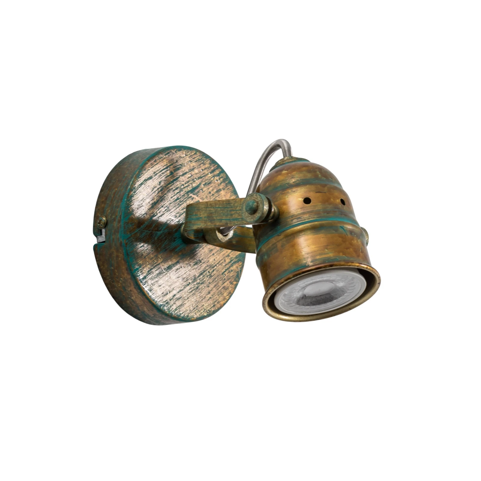 Lindby Wandstrahler Leonor, grün, Metall, 1-flg., 9,5 cm