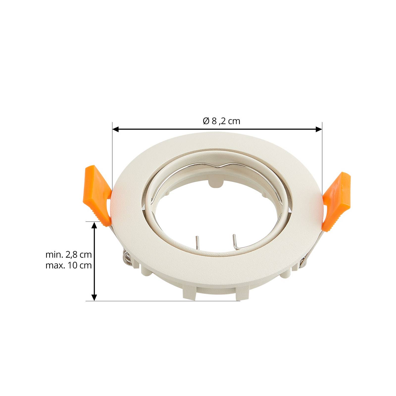 Prios lampa sufitowa wpuszczana Fibur, beżowy, aluminium, Ø 8,2 cm