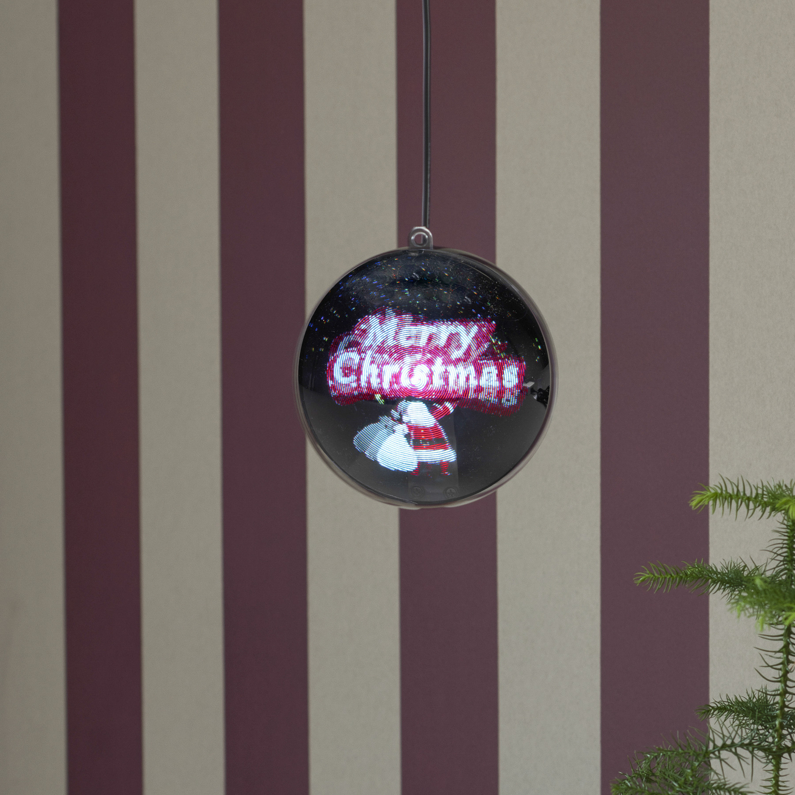 Merry Christmas 3D hologram globe, 64 LEDs