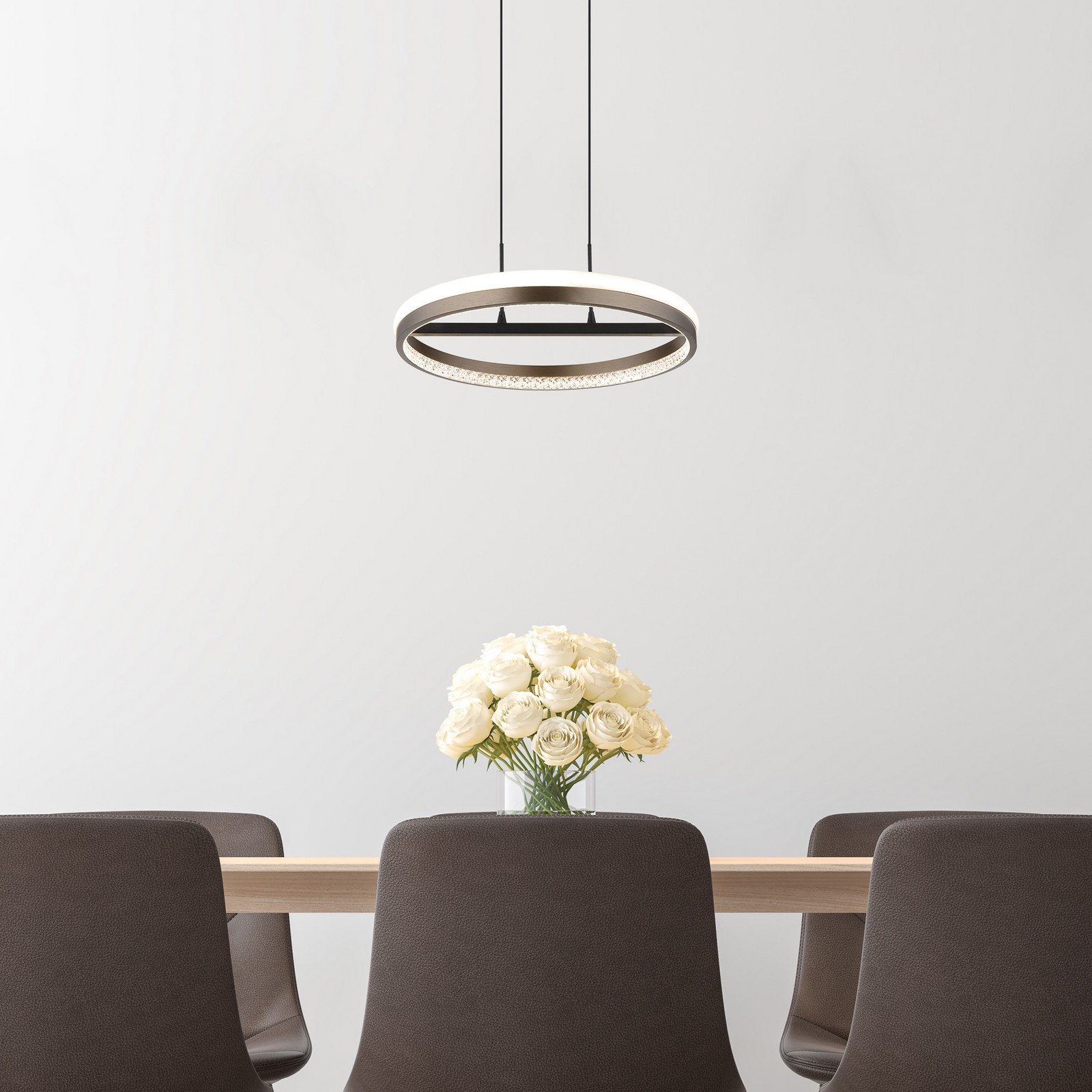 Globo Della Lampă suspendată LED Ø 40 cm gri închis metal - Camera de zi / sufragerie - modern - gri închis negru opal