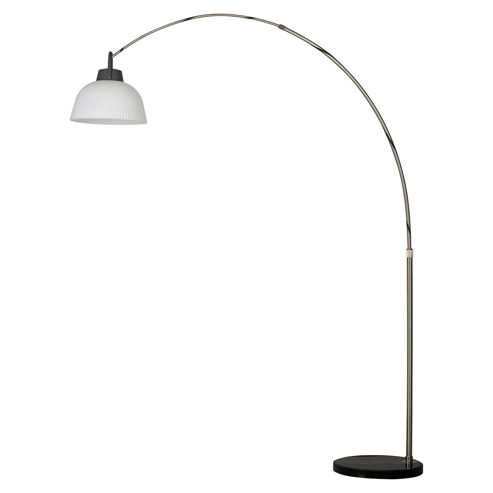 Inspired Lighting Long Reach Arch Floor Stand With Hook, Stainless Steel, Black Marble NON ELECTRIC