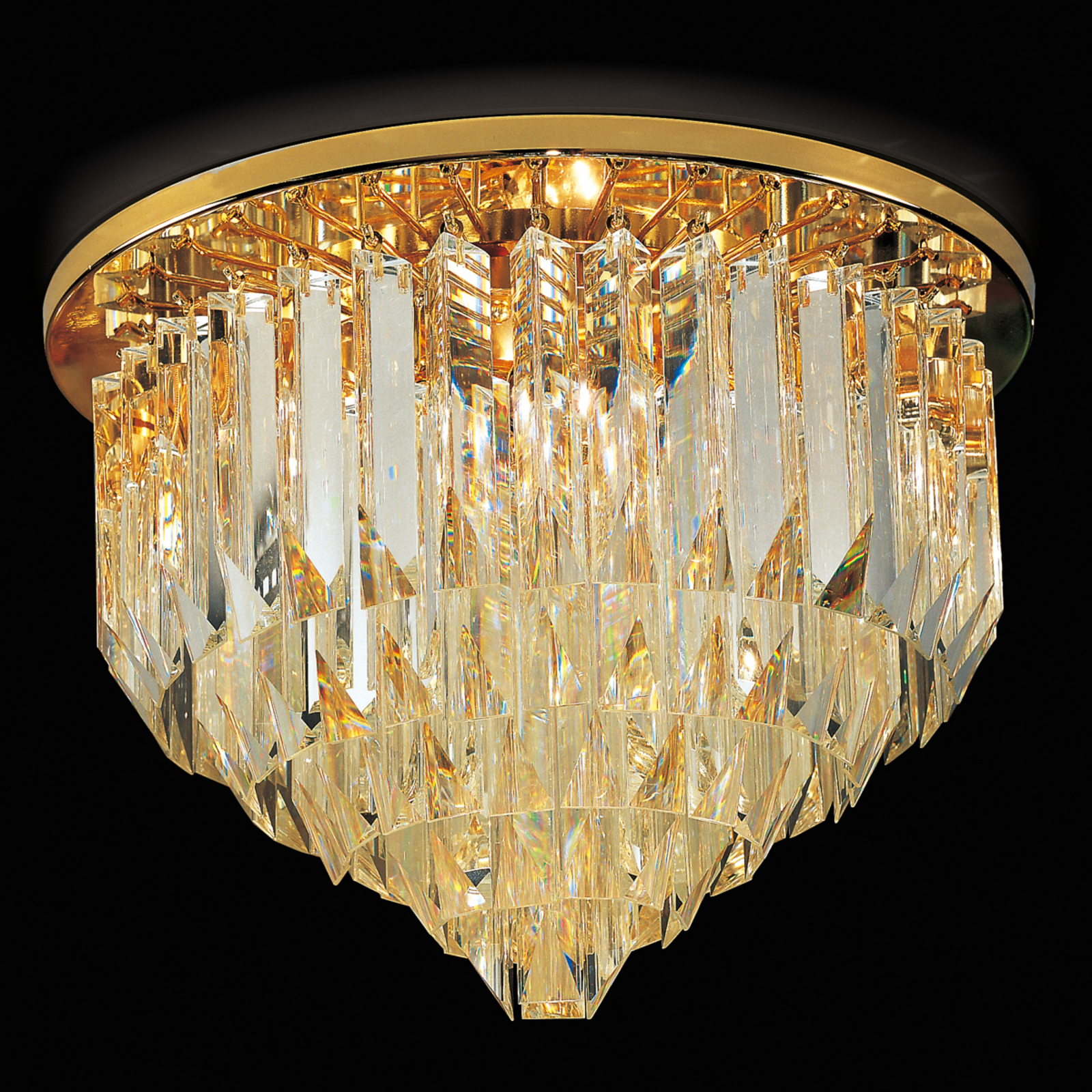 Elegancka lampa sufitowa CRISTALLI, złota