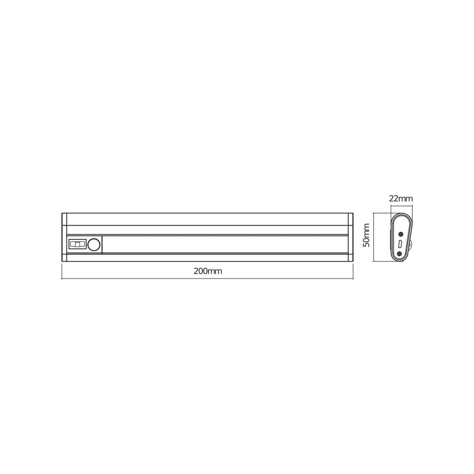 Oprawa podszafkowa LED OSRAM z akumulatorem LINEAR MOBILE, 20 cm Czujnik USB