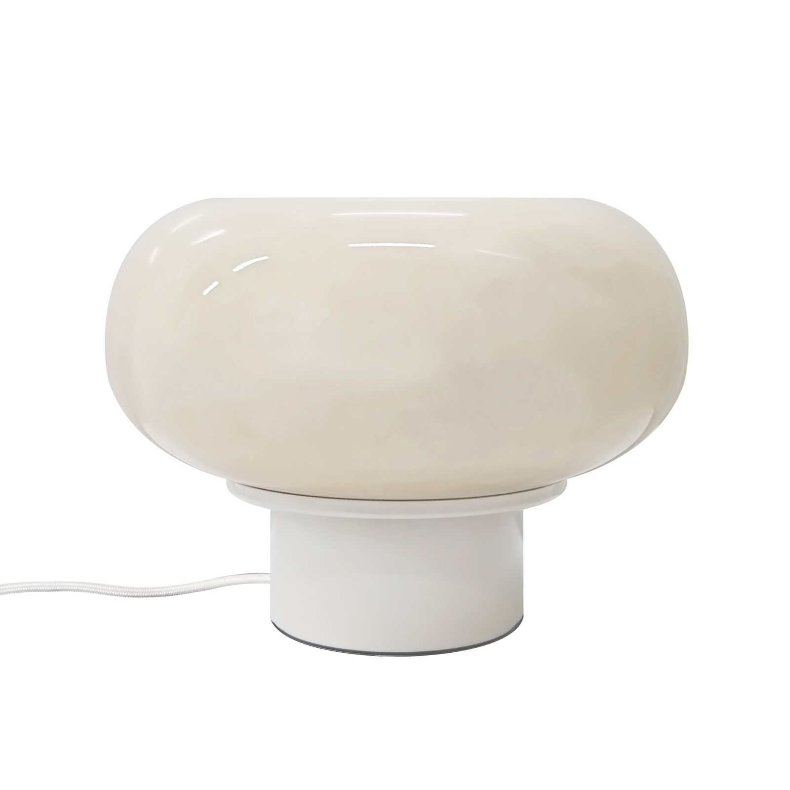 Tischleuchte Malti, Glas, beige, Ø 27,5 cm, E27