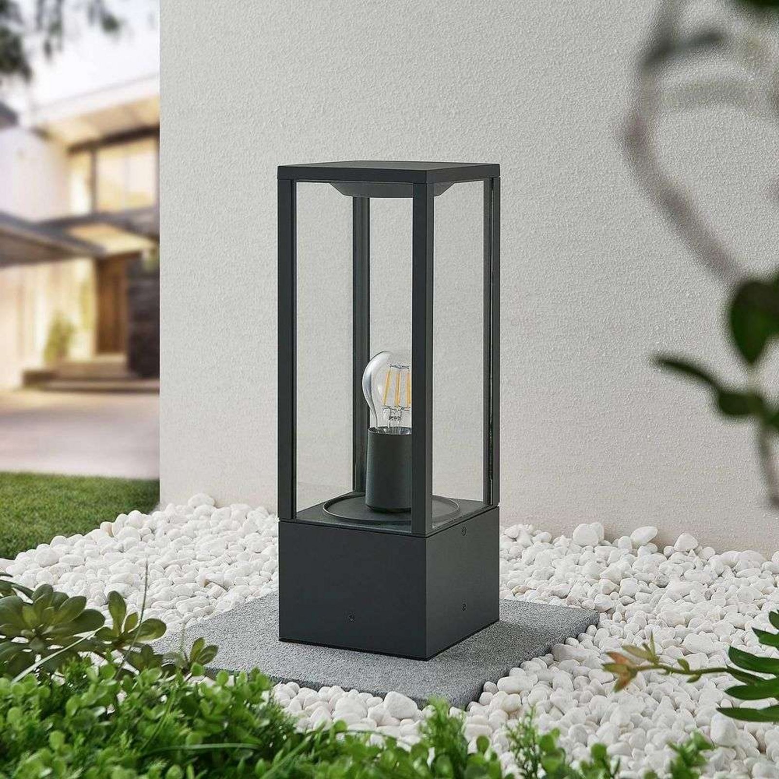 Peldar Zahradní Lampa H40 Dark Grey/Clear - Lindby