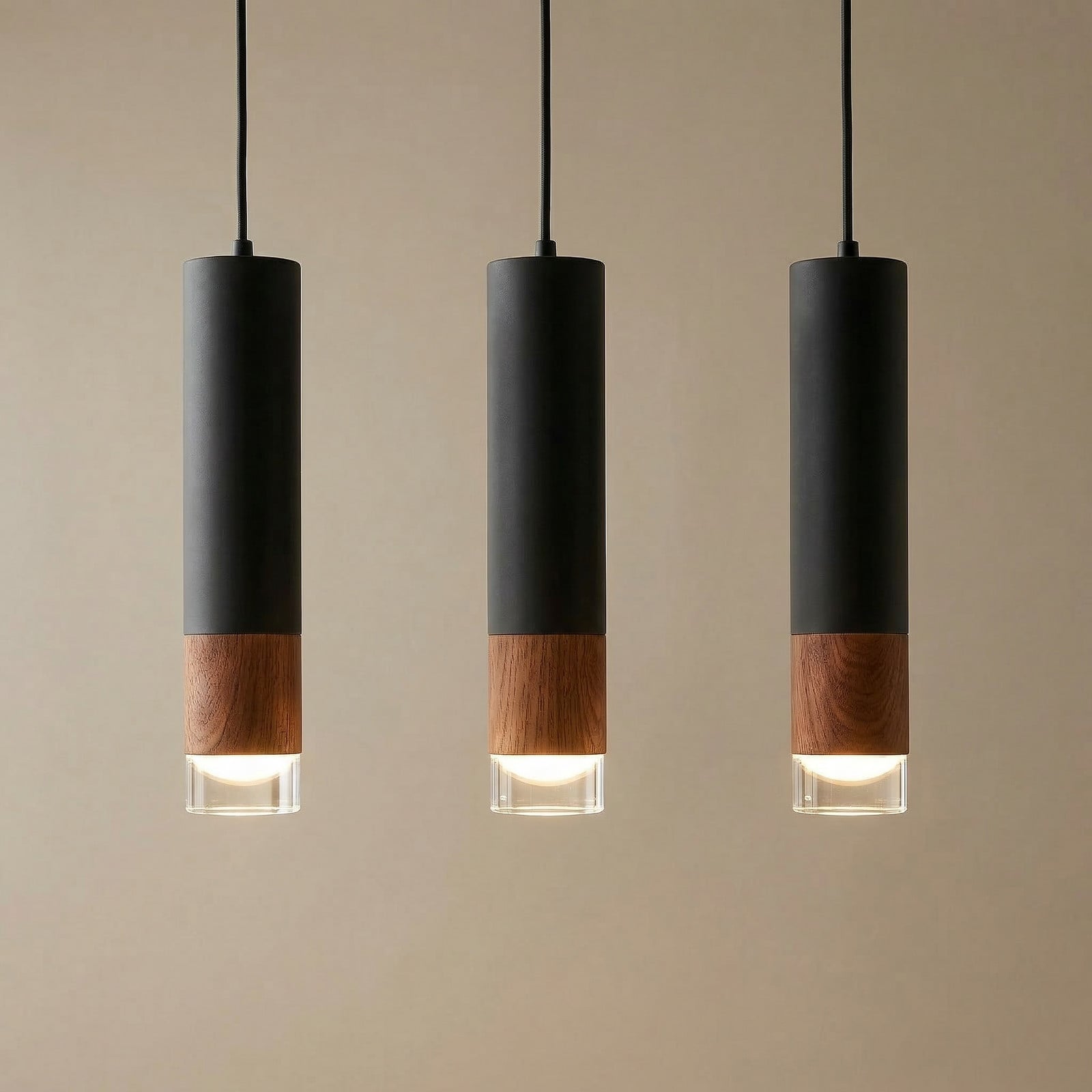 Envostar Fida lampă suspendată 3 becuri negru