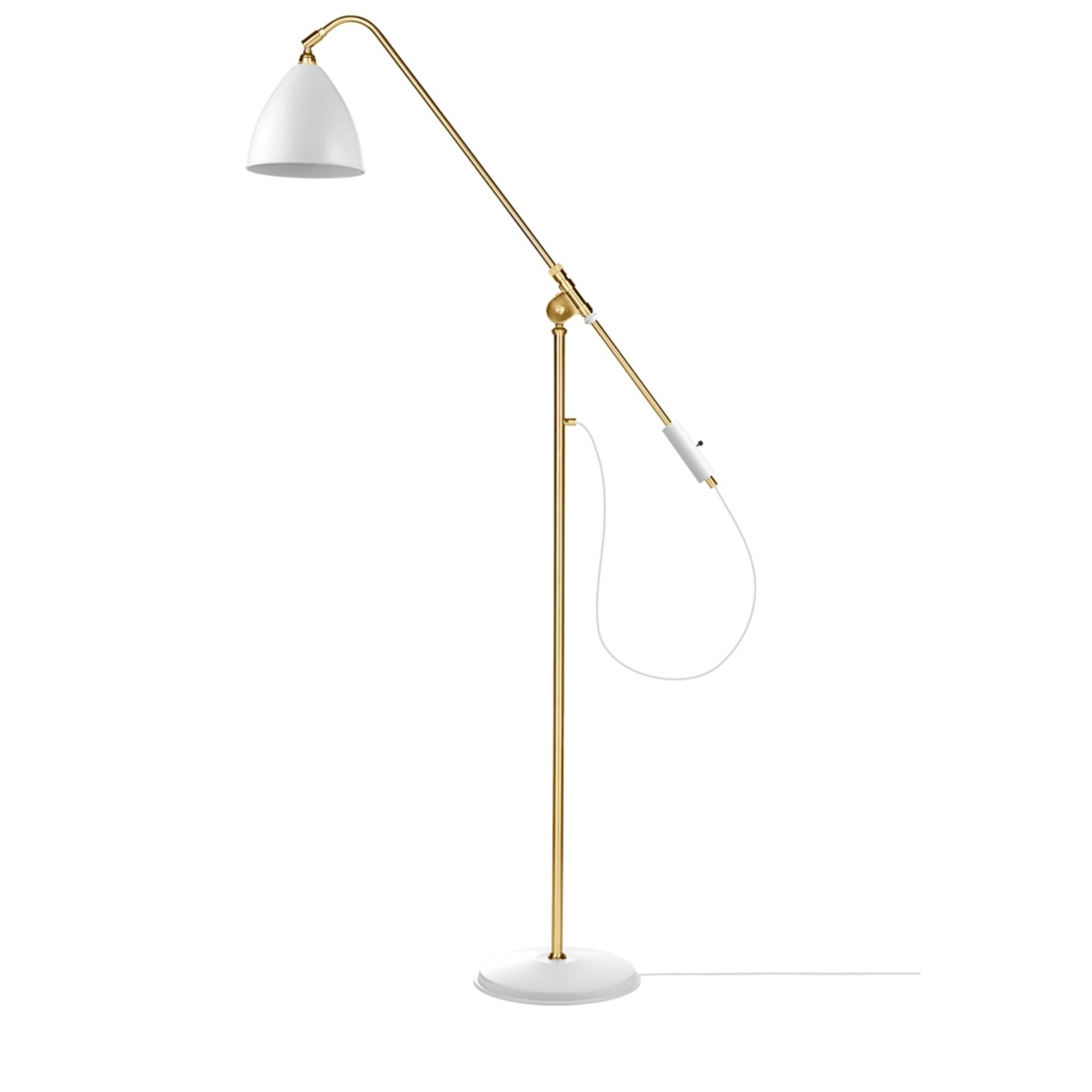 Bestlite BL4 Podna lampa Ø21 Mesing/Mat Bijela - GUBI