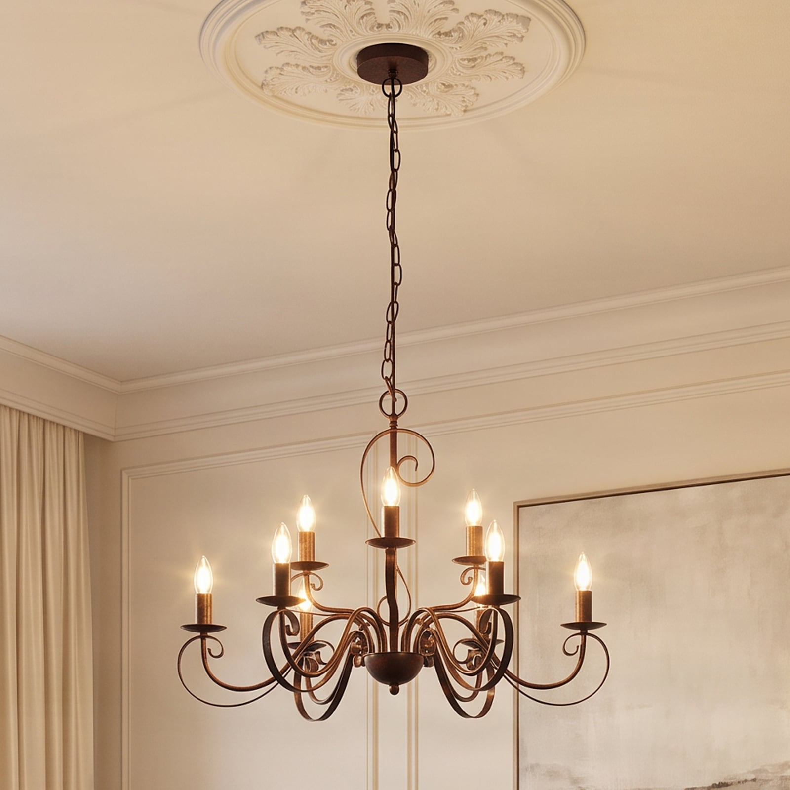 Caleb 9 Lampadario Rust - Lindby