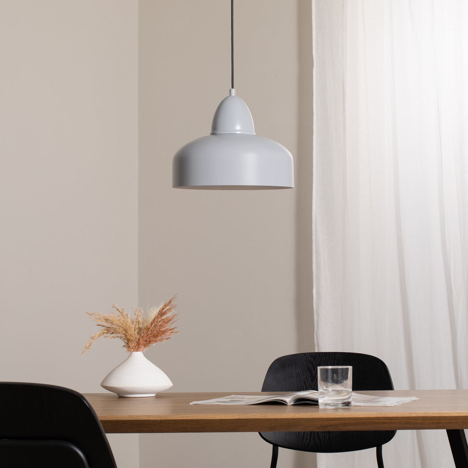 Hängeleuchte Mille, einflammig, grau