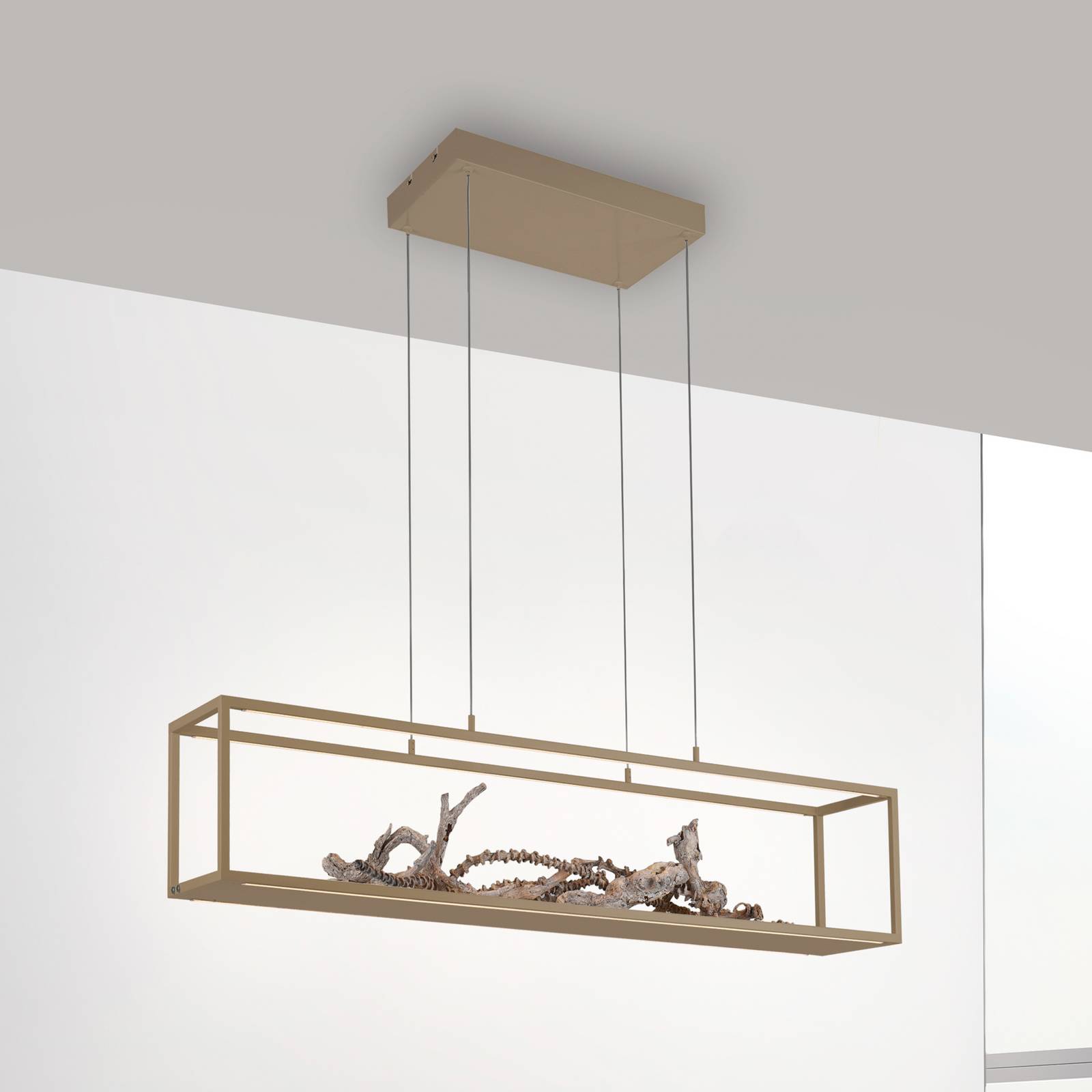Paul Neuhaus LED-Hängelampe Contura, sandfarben, 105 cm günstig online kaufen