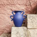 ferm LIVING Vaso da tavolo Verso, blu, altezza 27 cm, ceramica