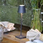 Zafferano Poldina micro rechargeable lamp, IP65 dark grey