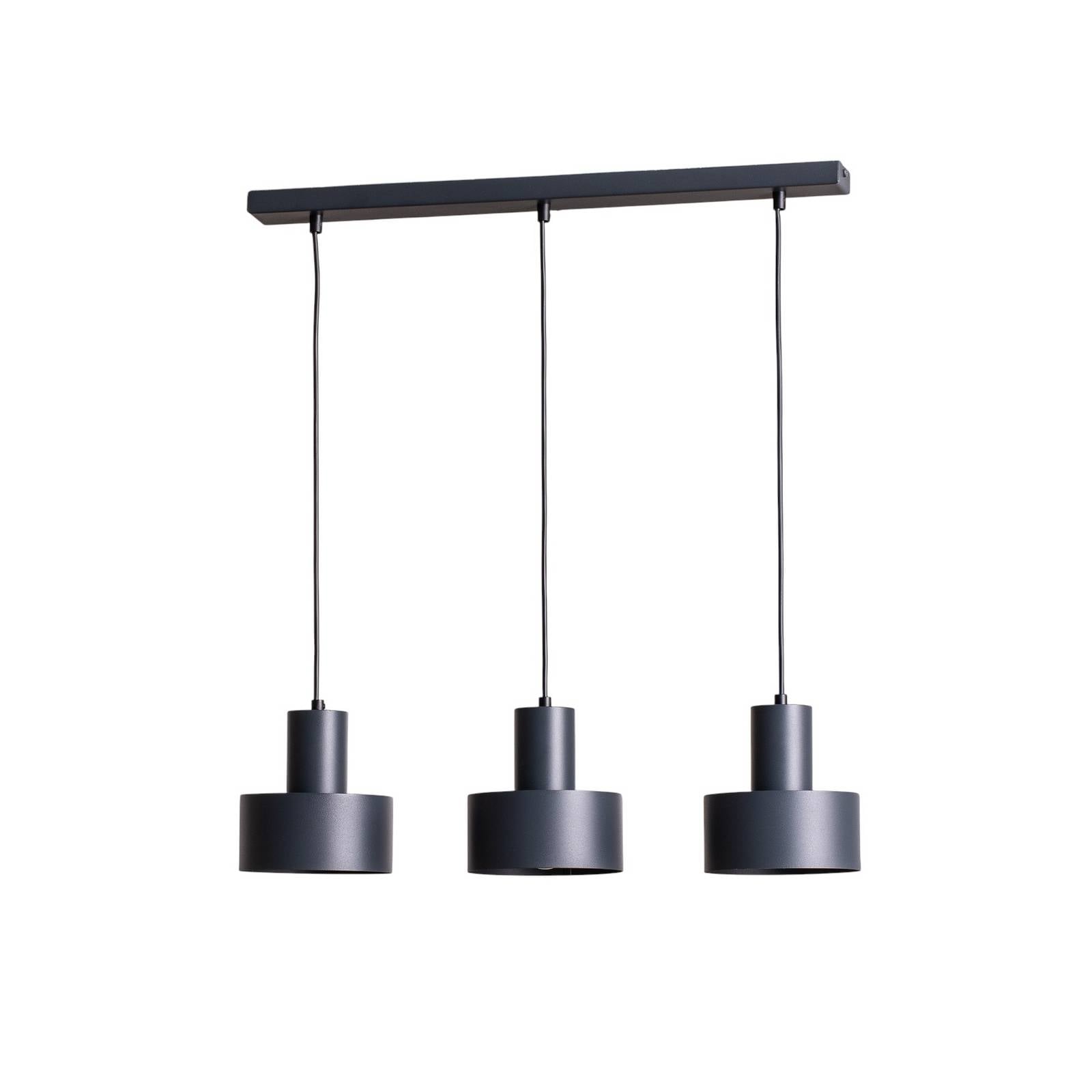Hängeleuchte Rif 3, anthrazit, 3-flammig, linear, Stahl
