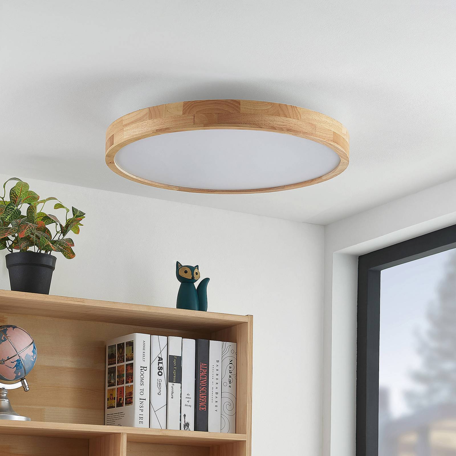 Lindby Lindby Lanira LED stropní světlo dubové dřevo 60cm