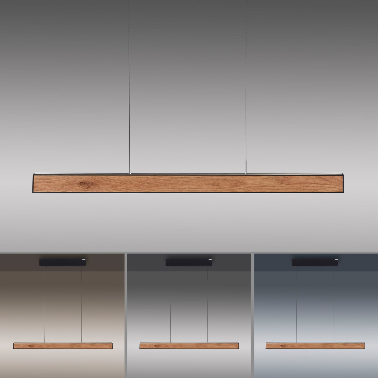 E-Motion LED-pendellampa, ek/svart pärlemor, CCT – PURE E-Motion LED-pendellampa, ek/svart pärlemor, CCT – PURE