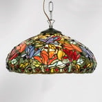 Floral hanging light Elaine, Tiffany-style, 1-bulb