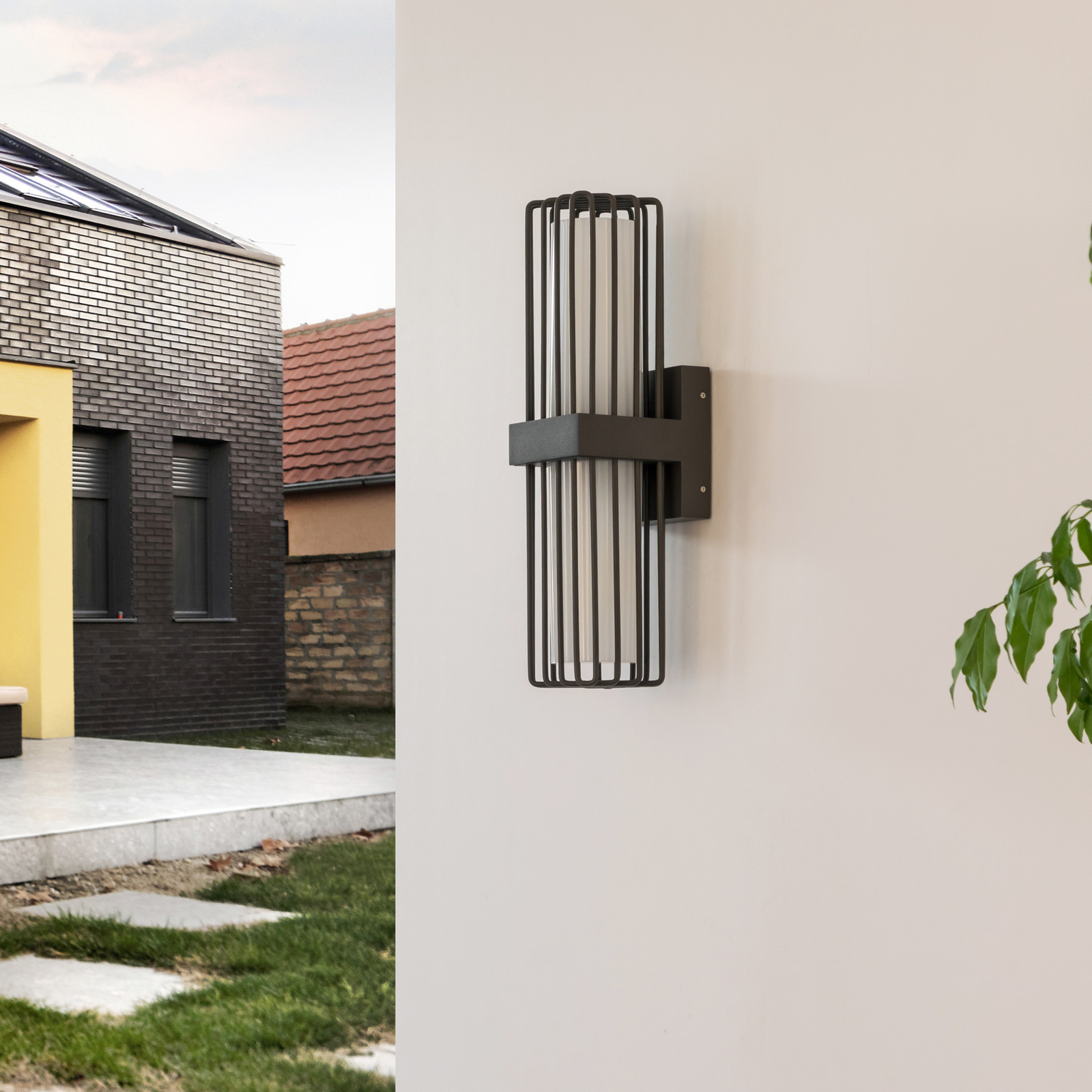 Chandan Außenwandleuchte Höhe 41,9 cm anthrazit Aluminium - Lucande