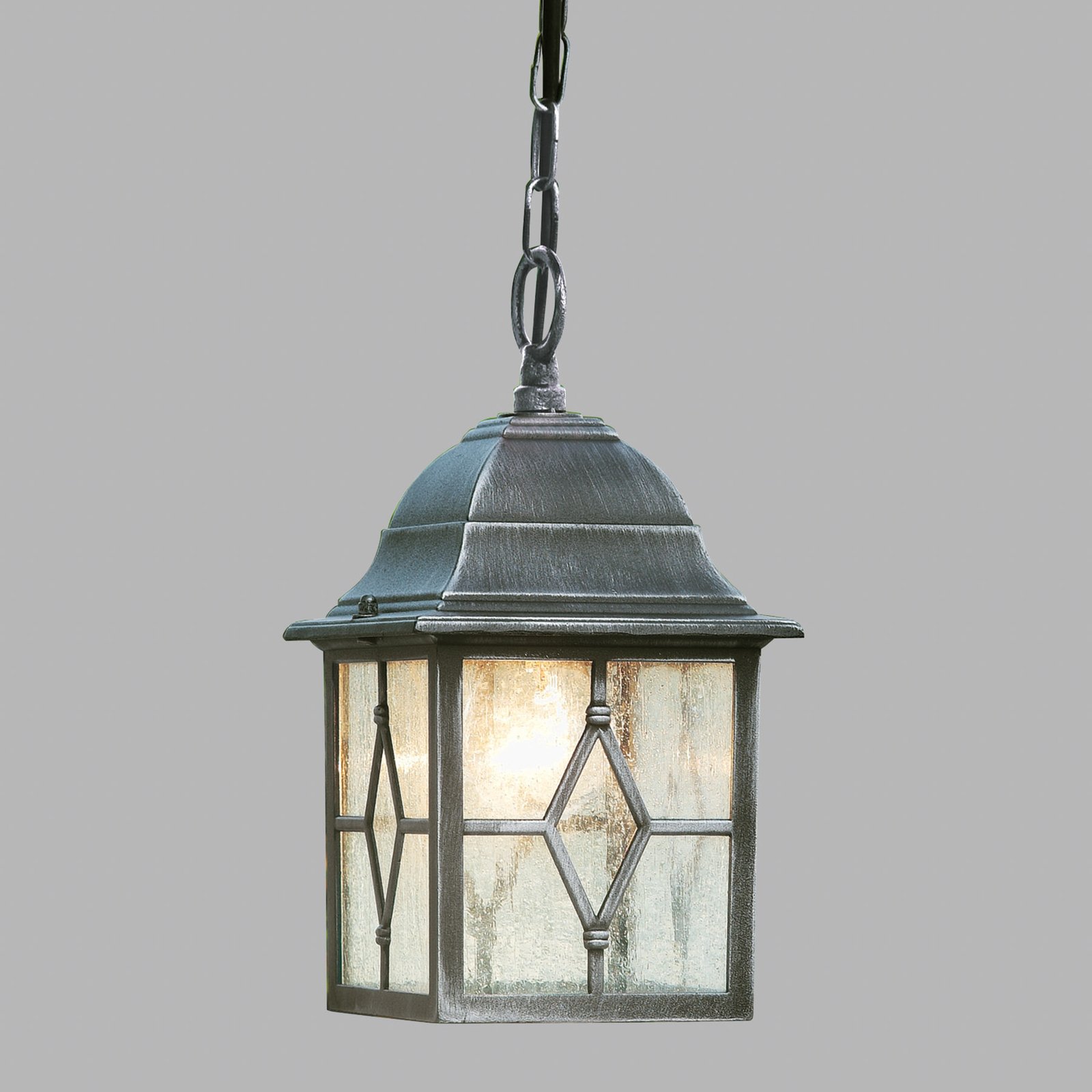 Genoa outdoor hanging light with lead glass