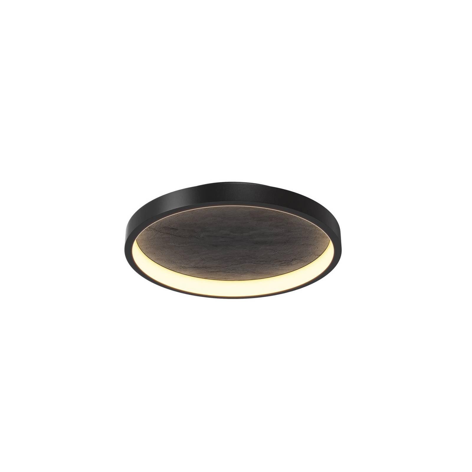 LED-Deckenleuchte Orign, Ø 41 cm, schwarz, Metall/Stein