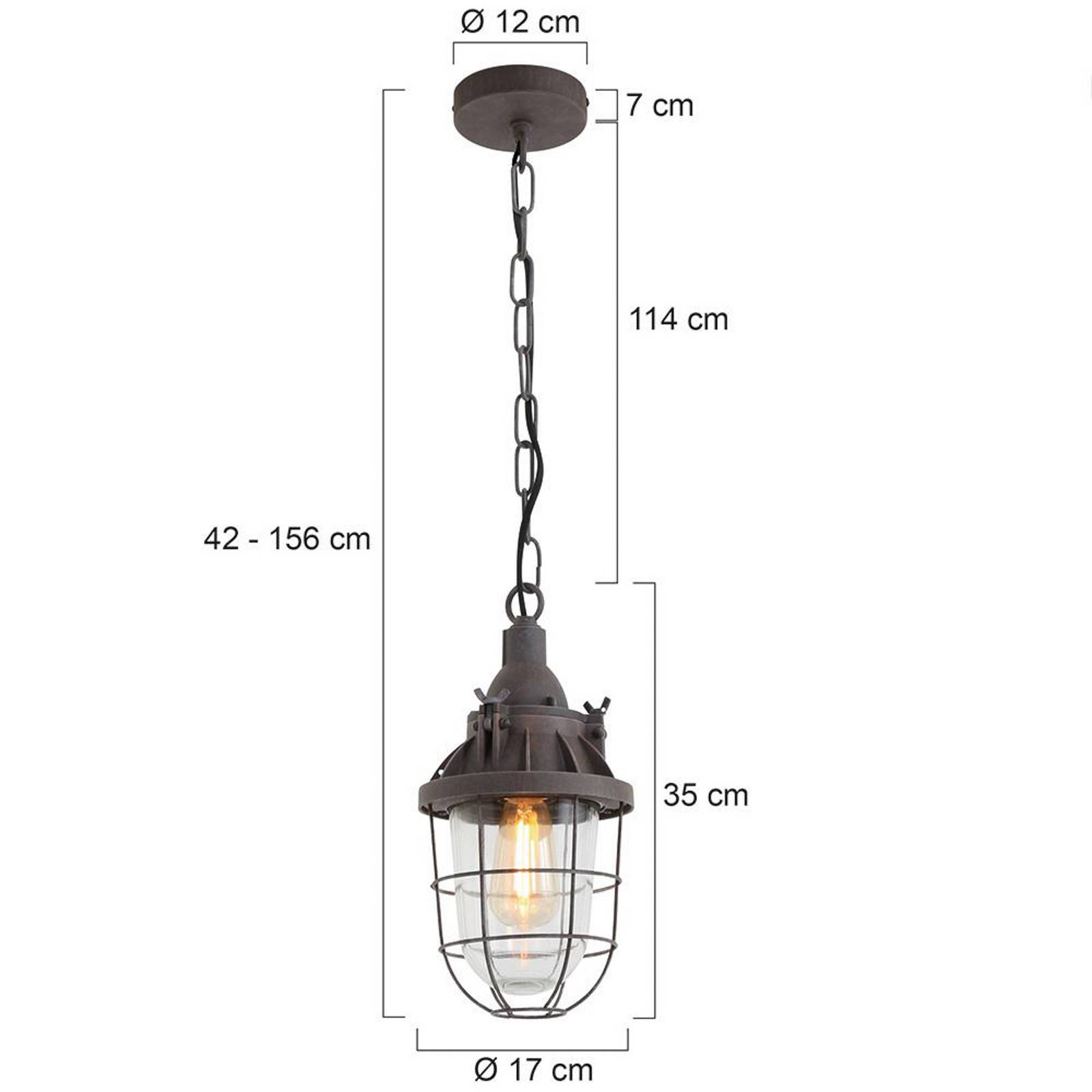 Żyrandol Ebbe, brązowy, metal, szkło, E27