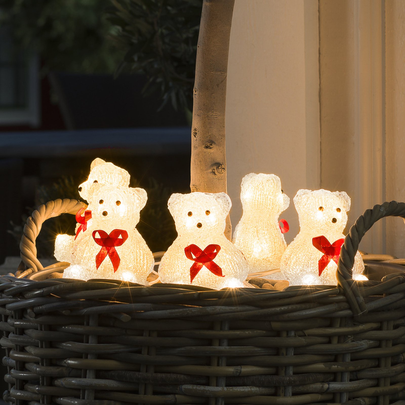 Medve LED világító figura, 5 darabos fényfüzér