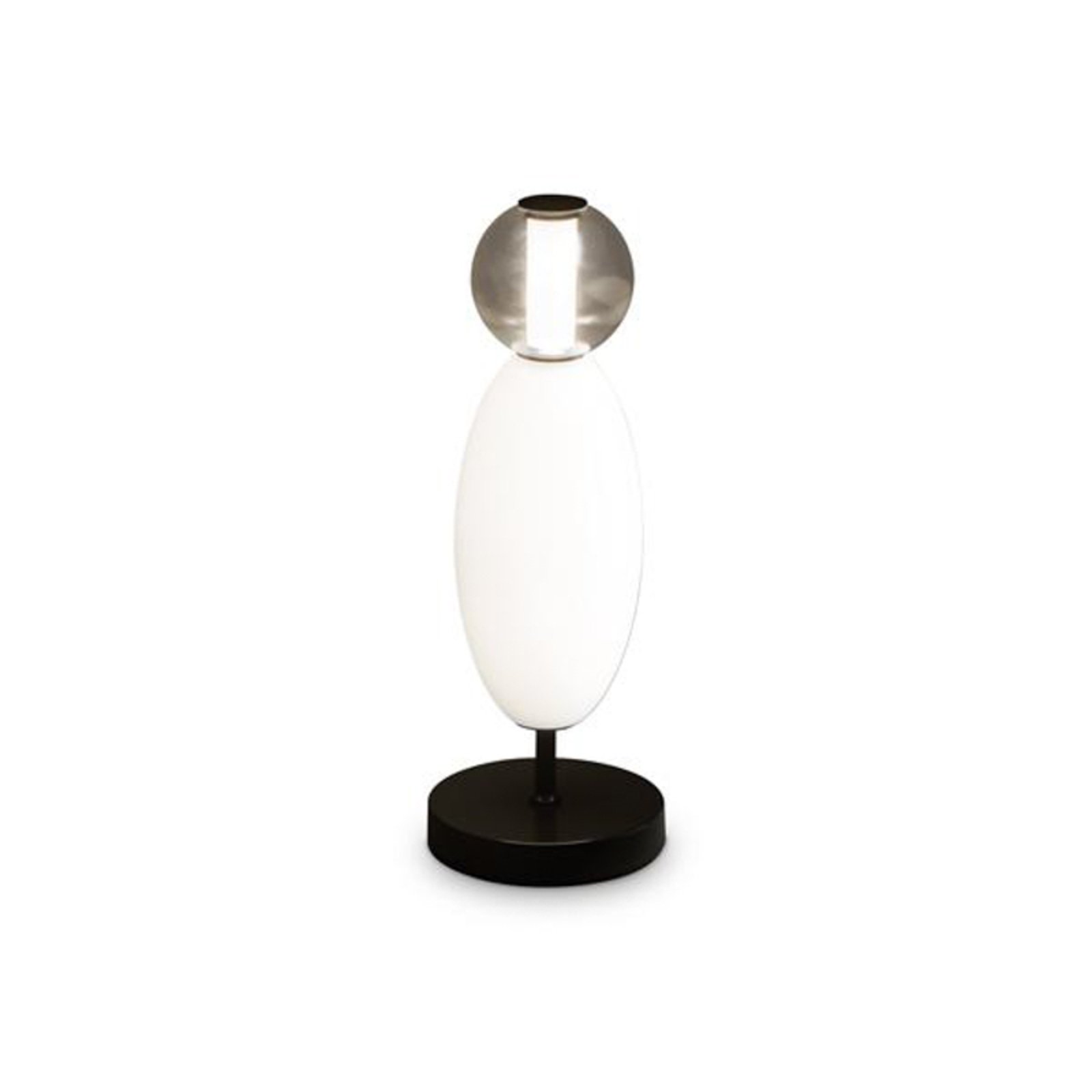 Ideal Lux LED stolová lampa Lumiere, sklo opál/šedá, výška 50 cm