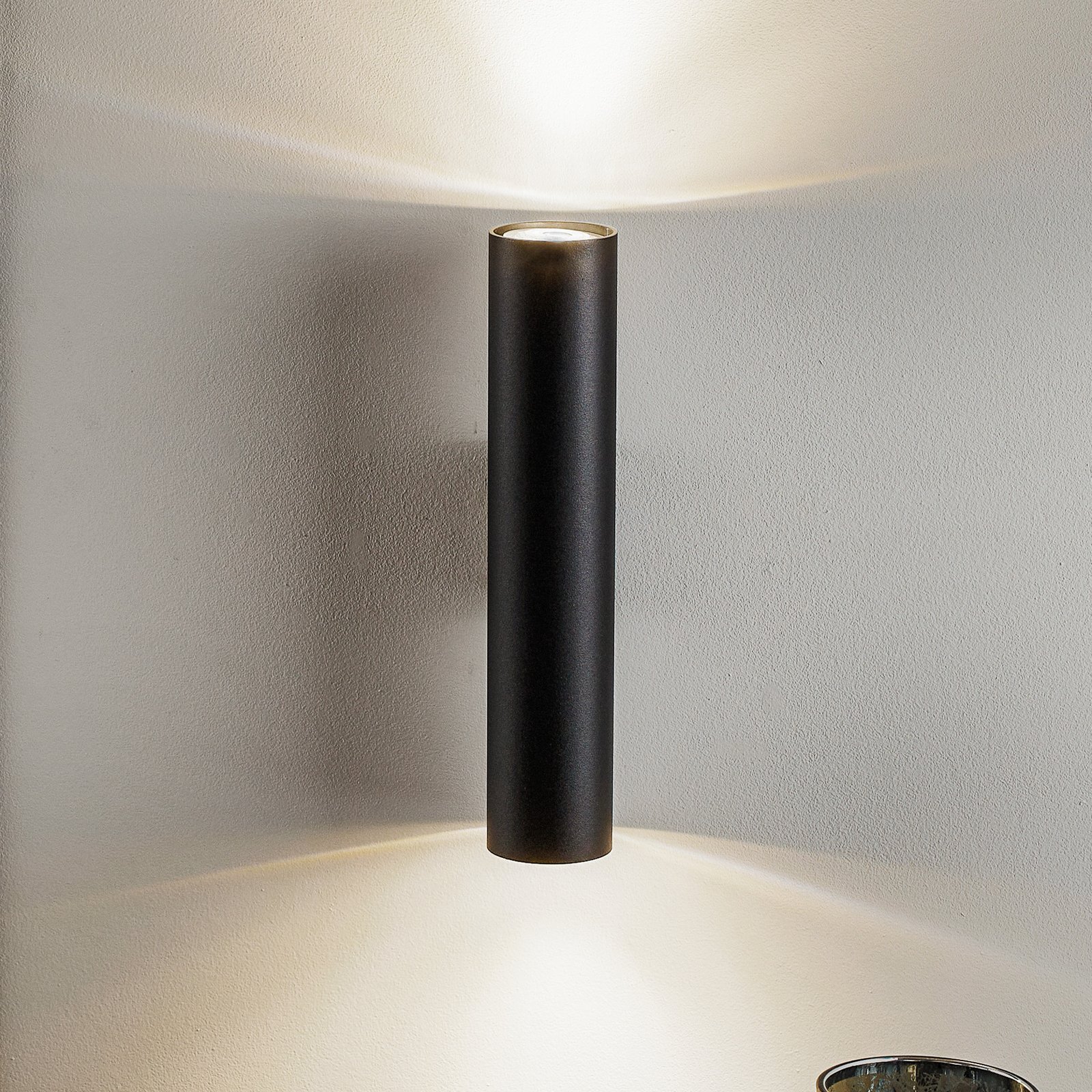 Tube wall light, up/down, black