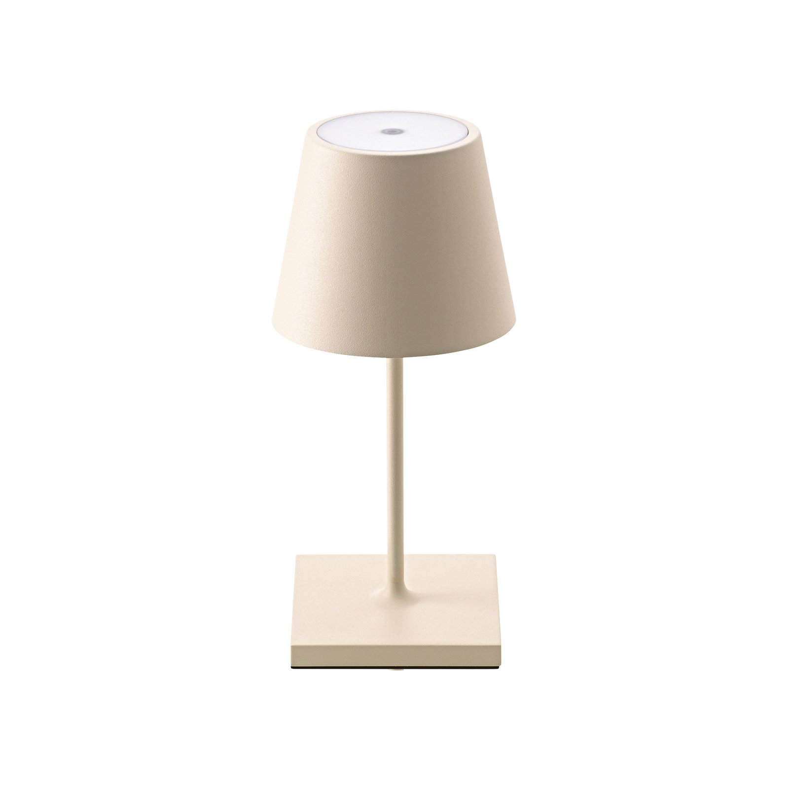 Nuindie mini LED dobíjecí stolní lampa, kulatá, USB-C, dune beige