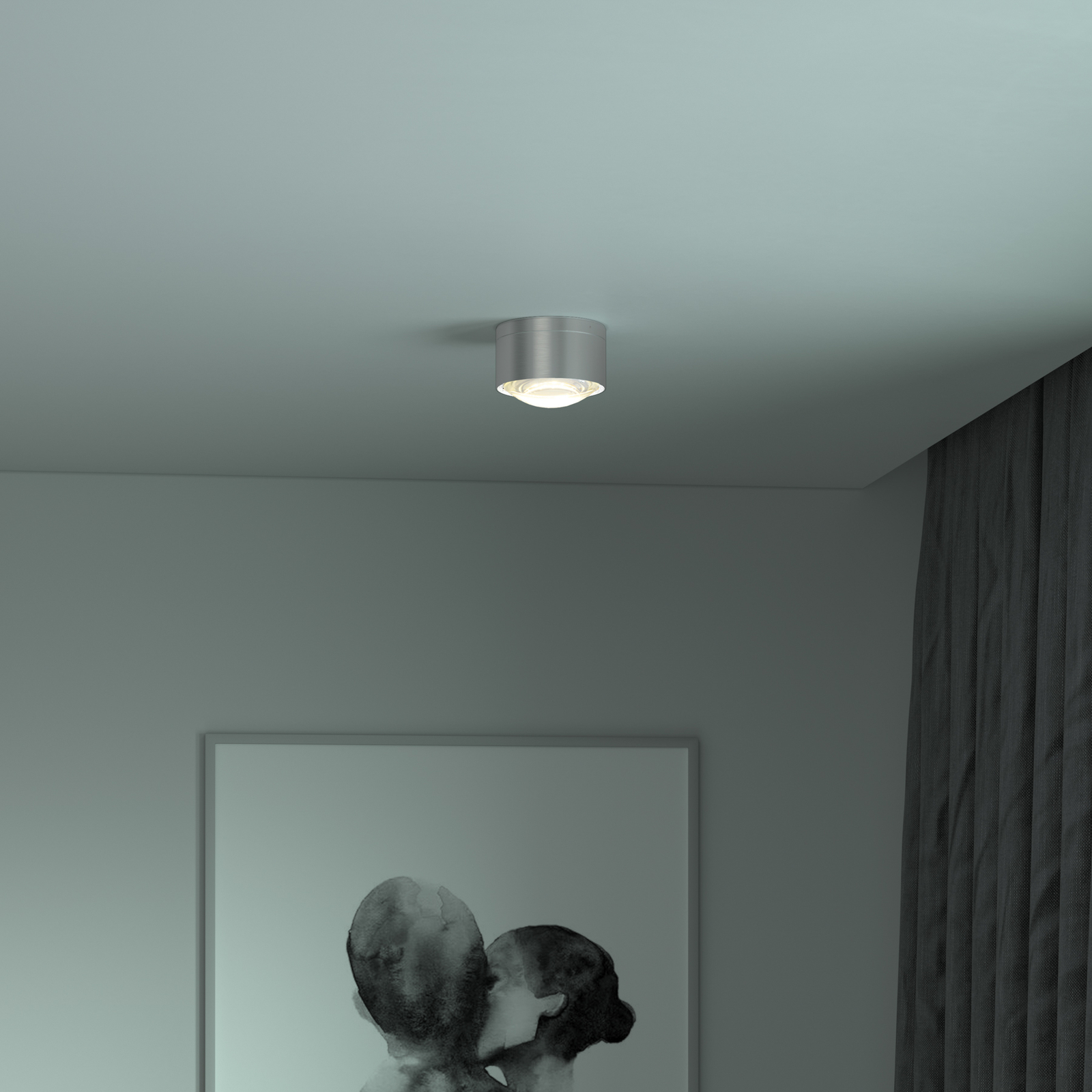 Puk! 120 One LED ceiling spot lente mate, níquel