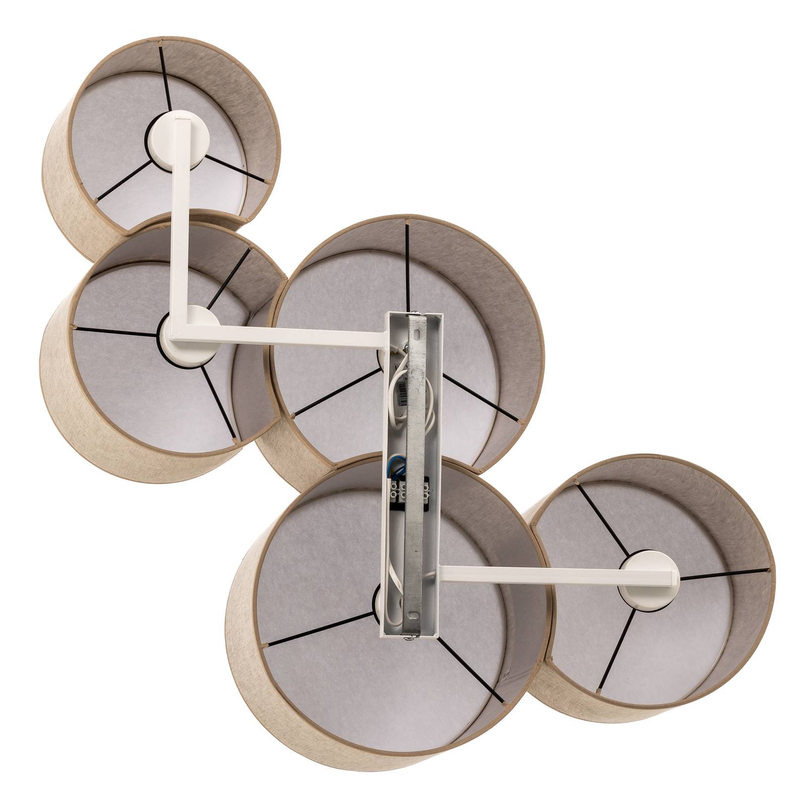Lampa sufitowa Mona Nature, 5-punktowa, len naturalny