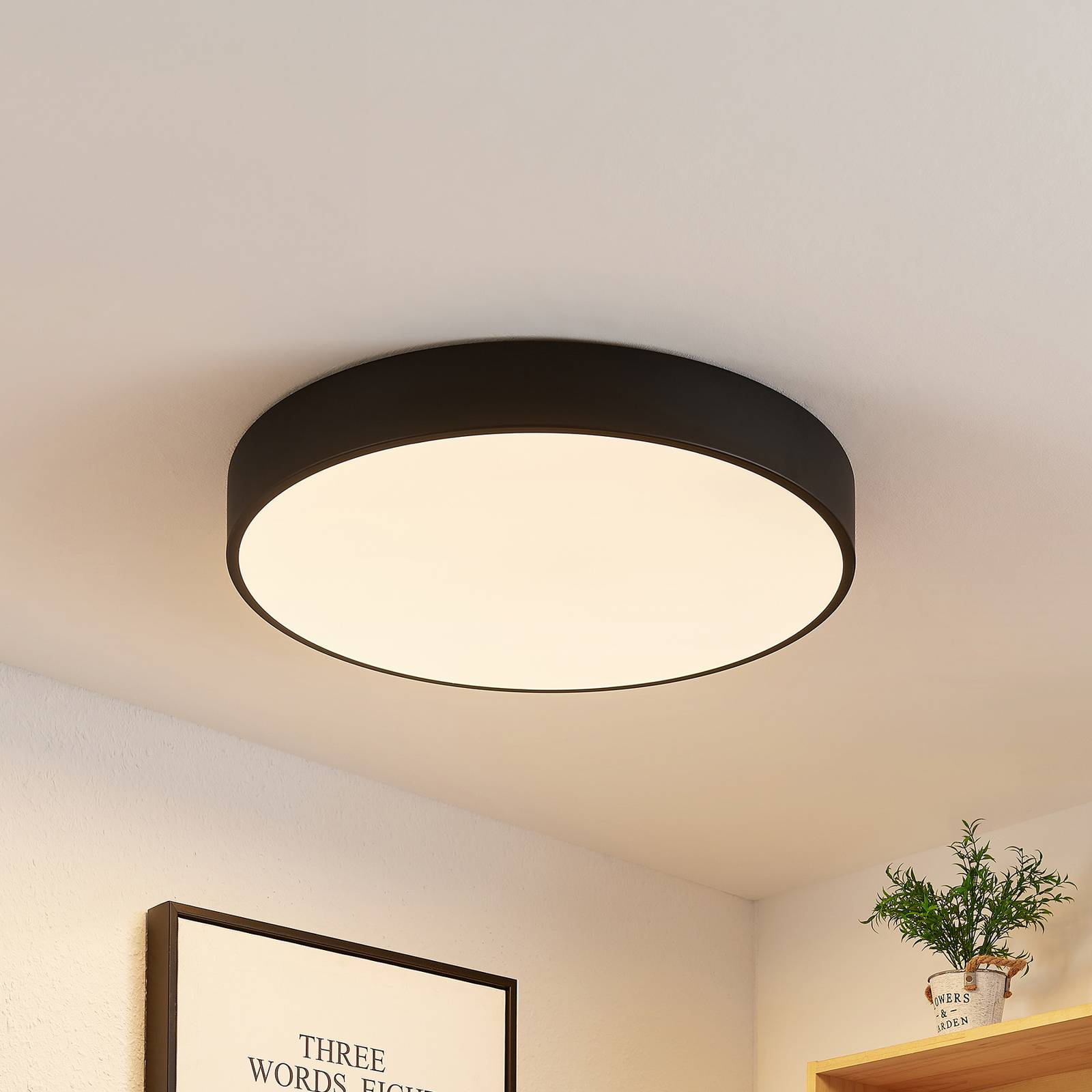 Lindby Simera LED-loftlampe 50 cm sort