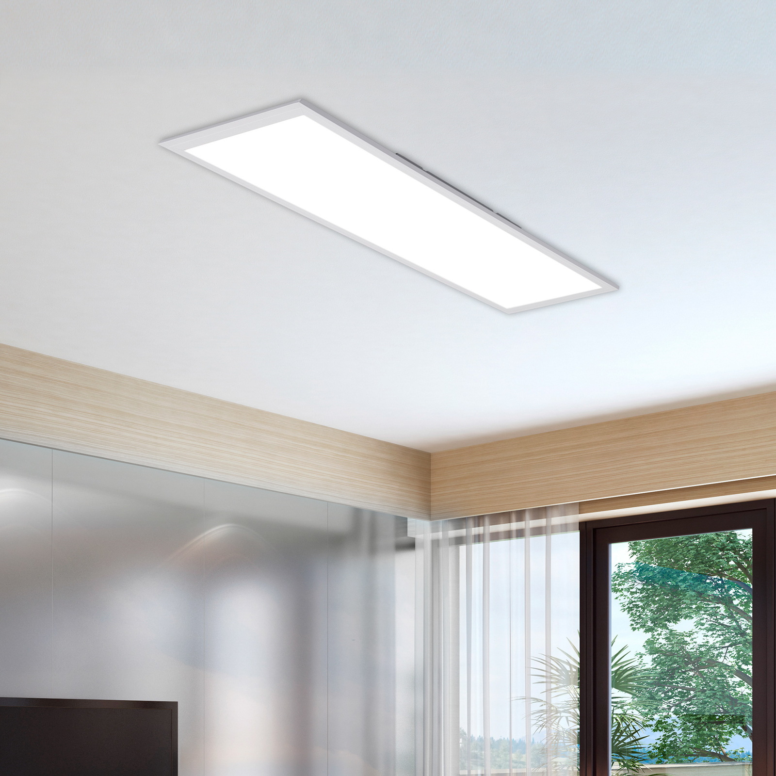 Simple LED panel white ultra-flat 119.5 x 29.5 cm
