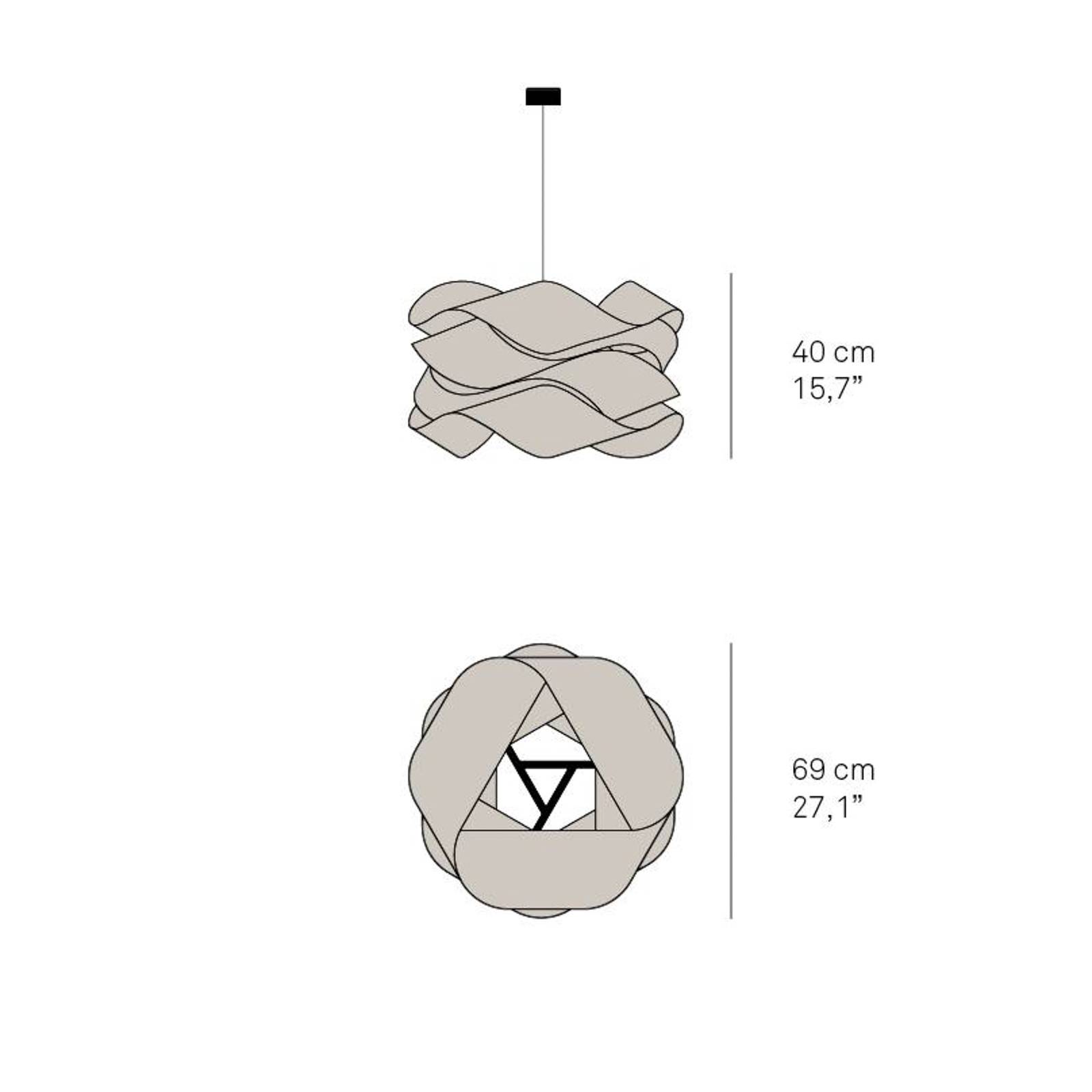 LZF Hängeleuchte Link, Ø 69 cm, elfenbein, Holzfurnier günstig online kaufen