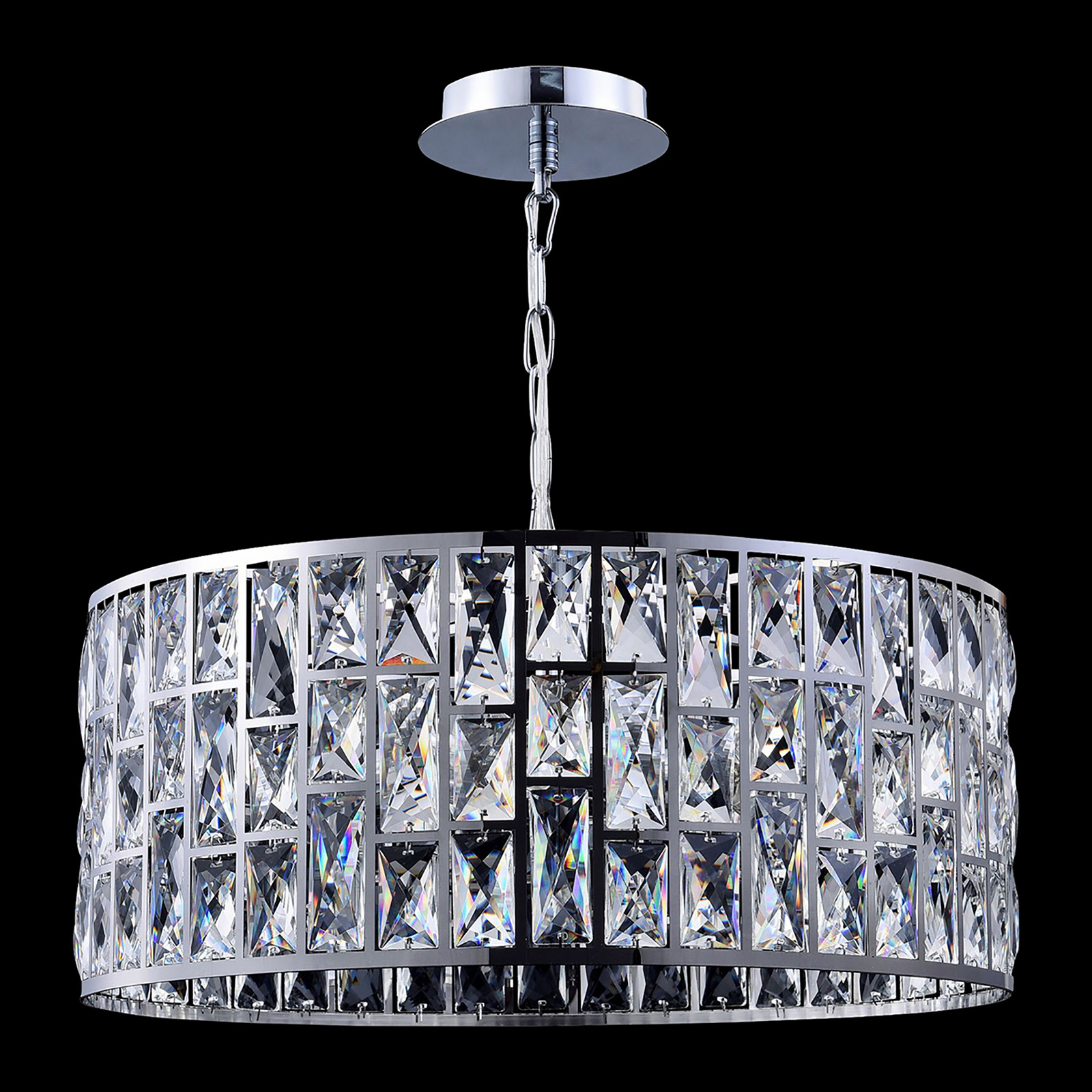 Maytoni Gelid lampă susp. sticlă cristal-discuri - Camera de zi / sufragerie - modern - crom - Metal