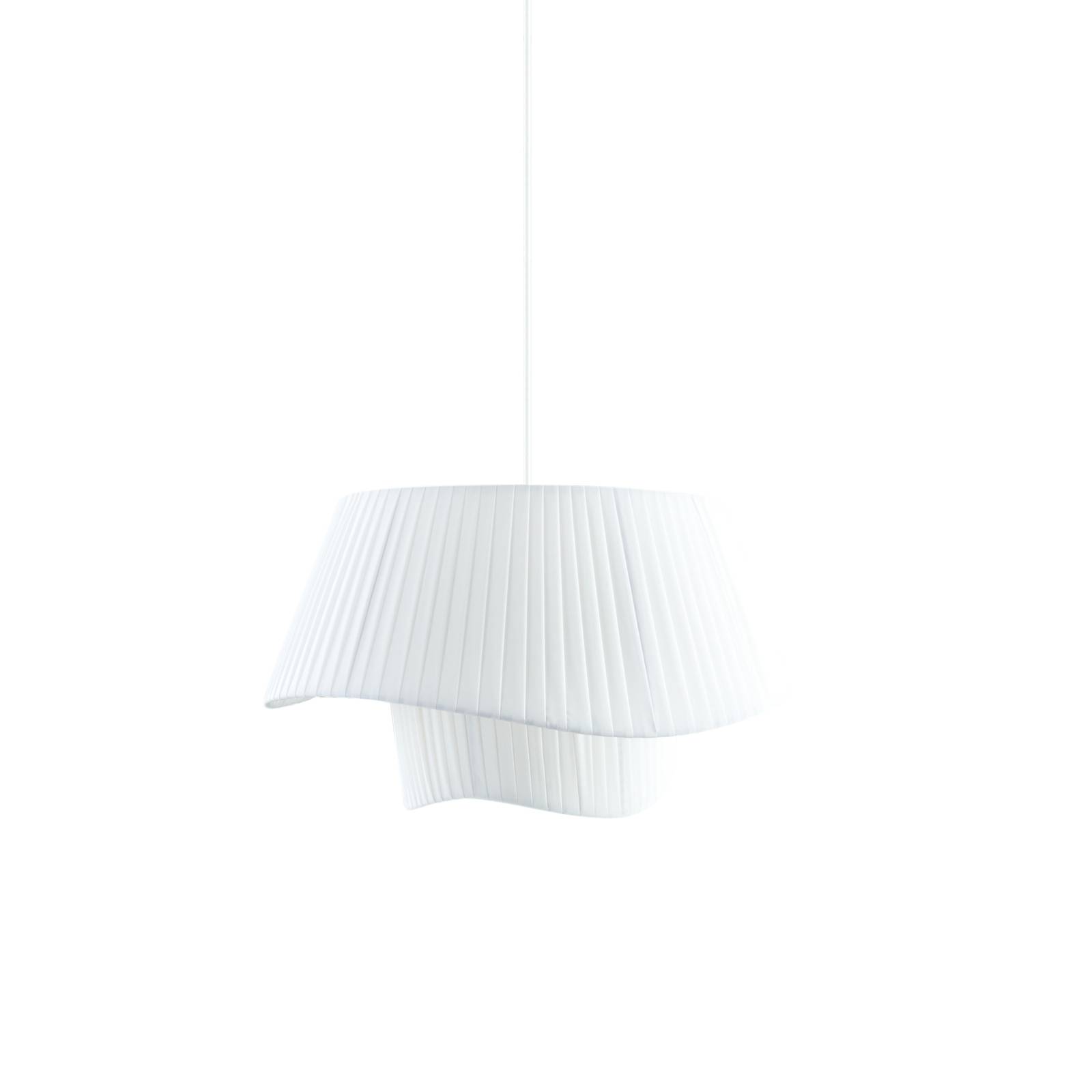 Lampa wisząca Lindby Eryndor, biała, tekstylna, Ø 47 cm, E27