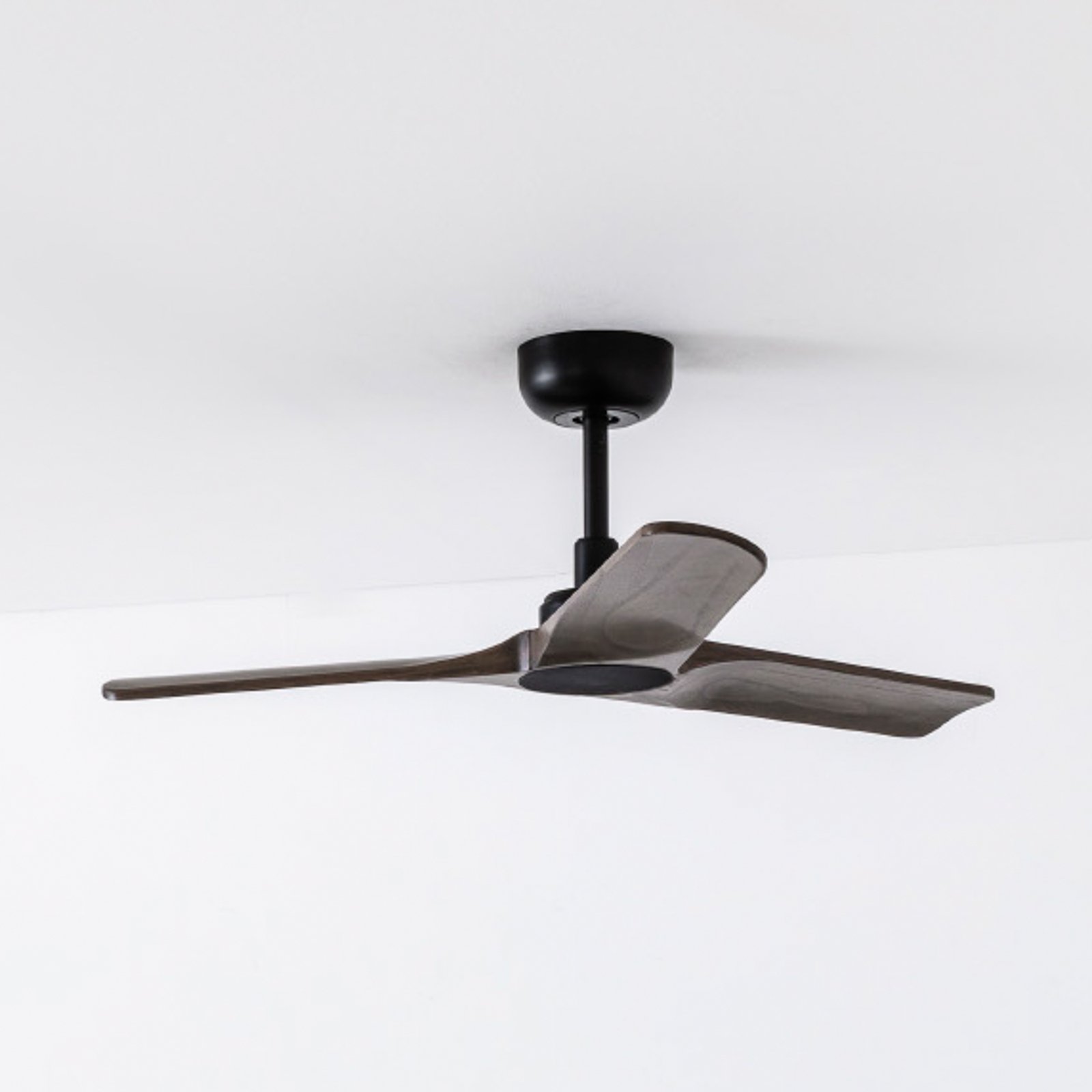 Ventilatore da soffitto Heywood S, DC, silenzioso, nero/legno scuro