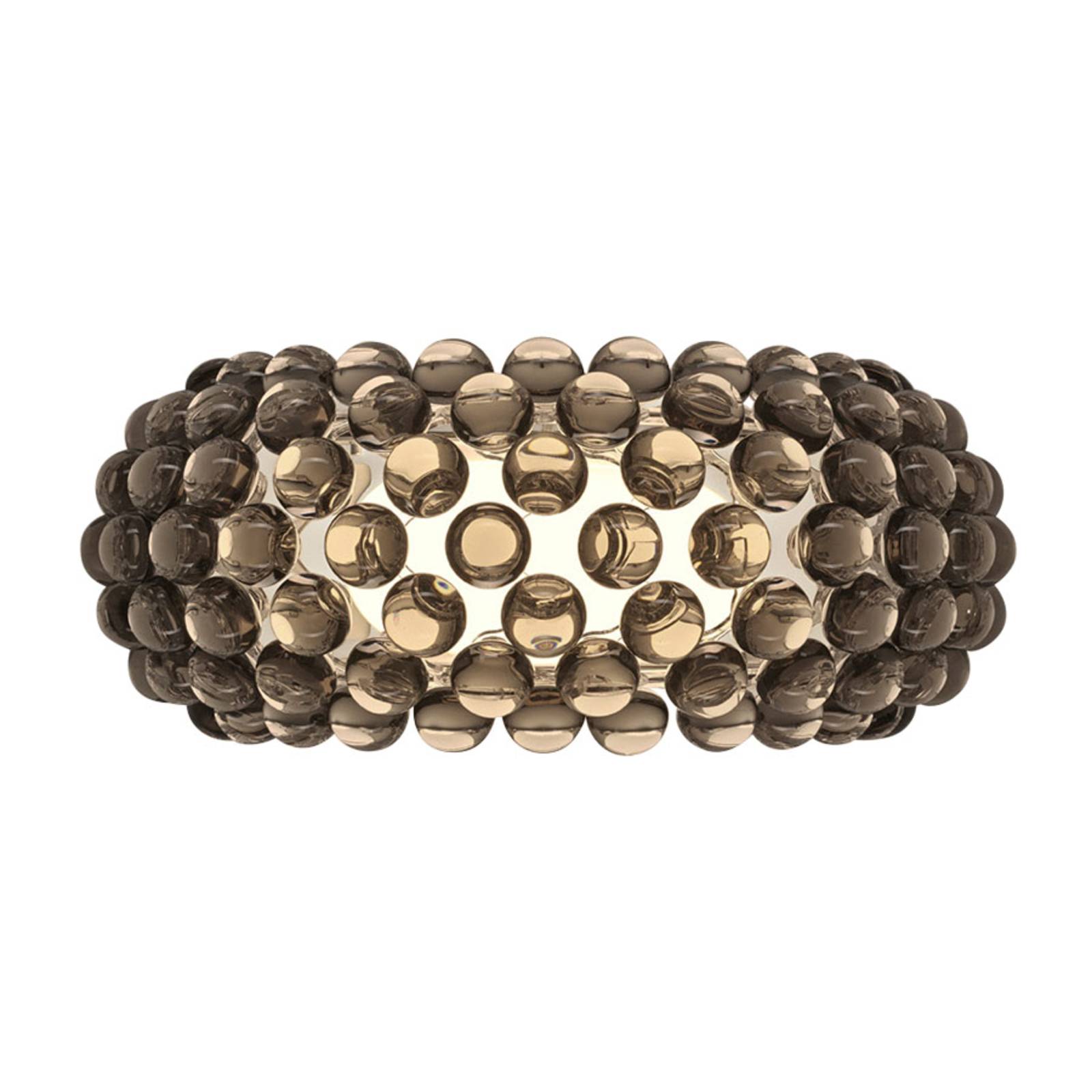 Foscarini Caboche Plus media MyLight wall grey, for Living / Dining Room, PMMA plastic, handblown opal glass, steel, aluminium, 16 W, W: 50 cm, H: 19.5 cm