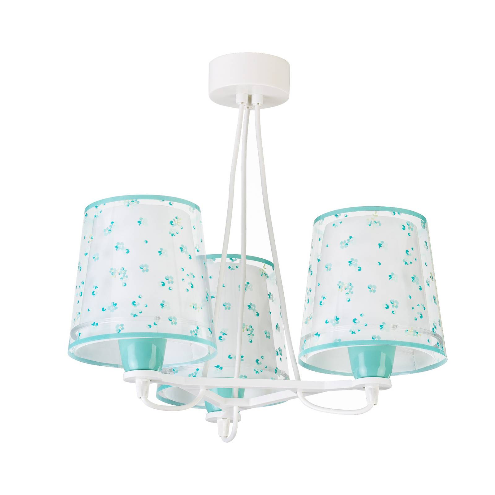 Hänglampa för barnrum Dream Flowers, 3 lampa, grön