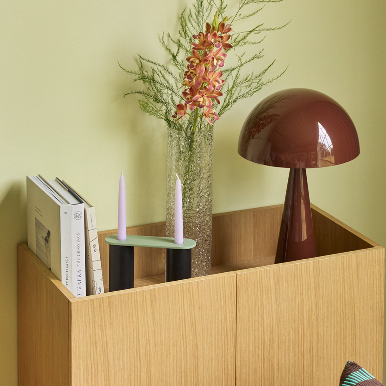 Vaso triplo, set da 3, verde/trasparente - Hübsch