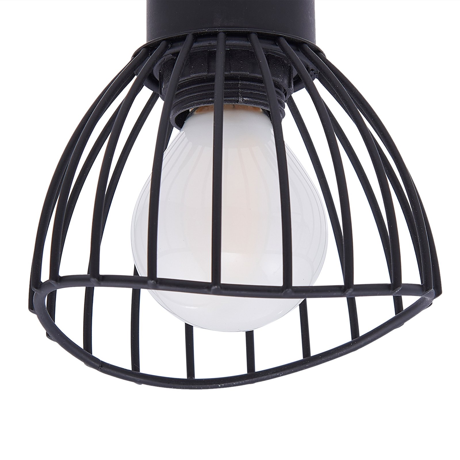 Lindby plafonnier Piena, noir, à 2 lampes, métal, 39cm