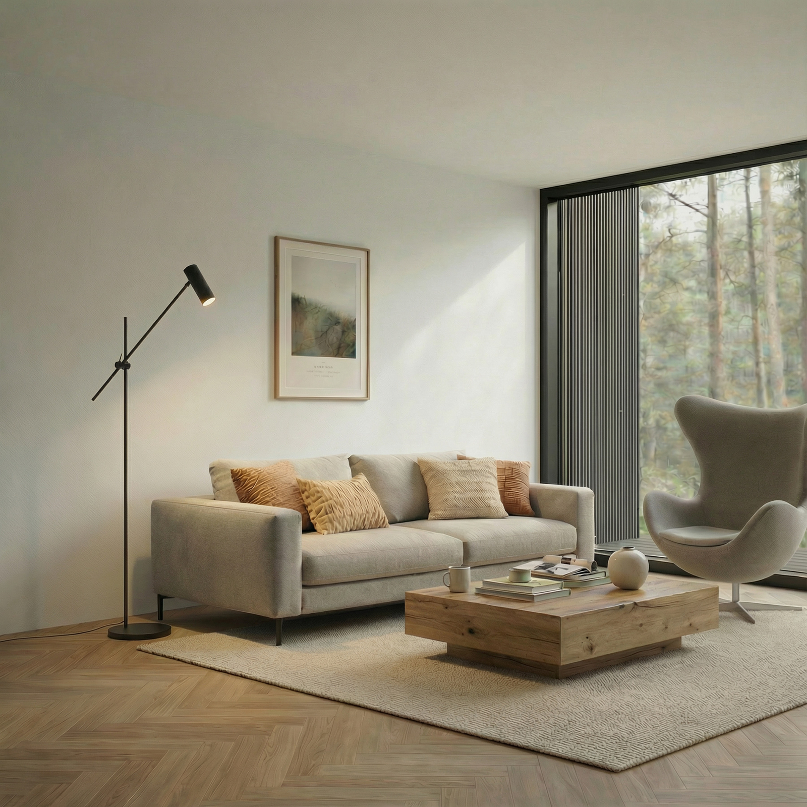 Lindby stāvlampa Vilo, melna, 153 cm, GU10, kustīga