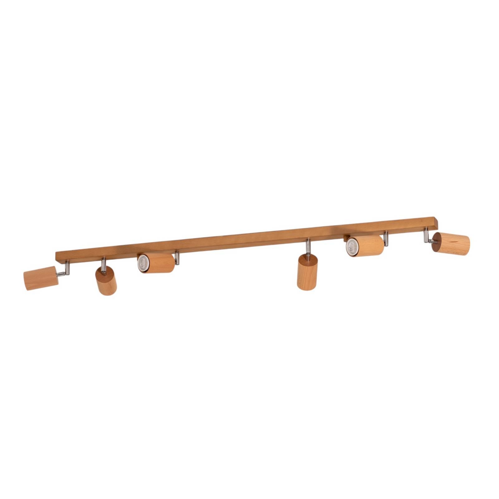 Envostar Peach Puff Deckenspot Holz Zylinder 6flg.