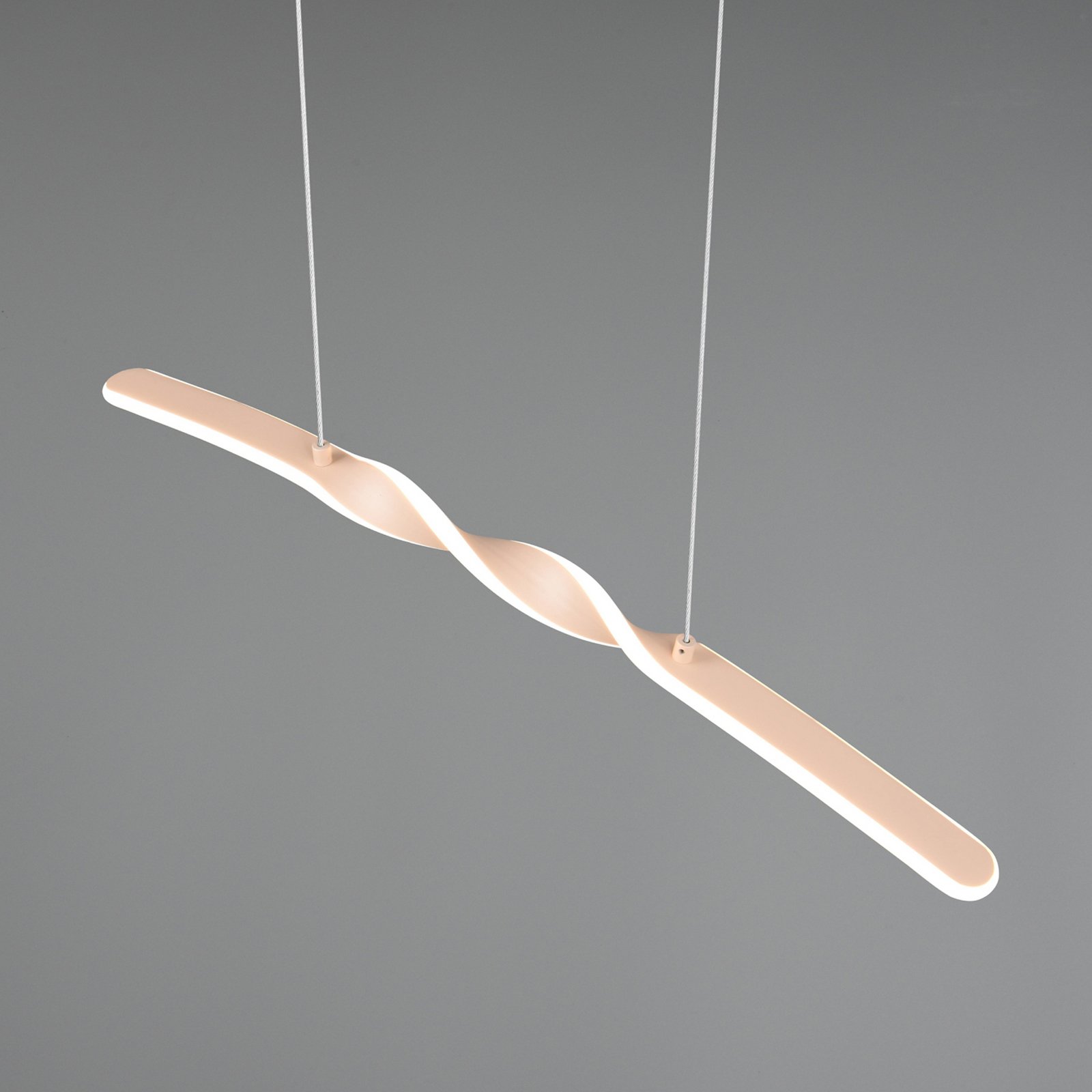 LED pendant light Ginko, sand, metal, length 79 cm