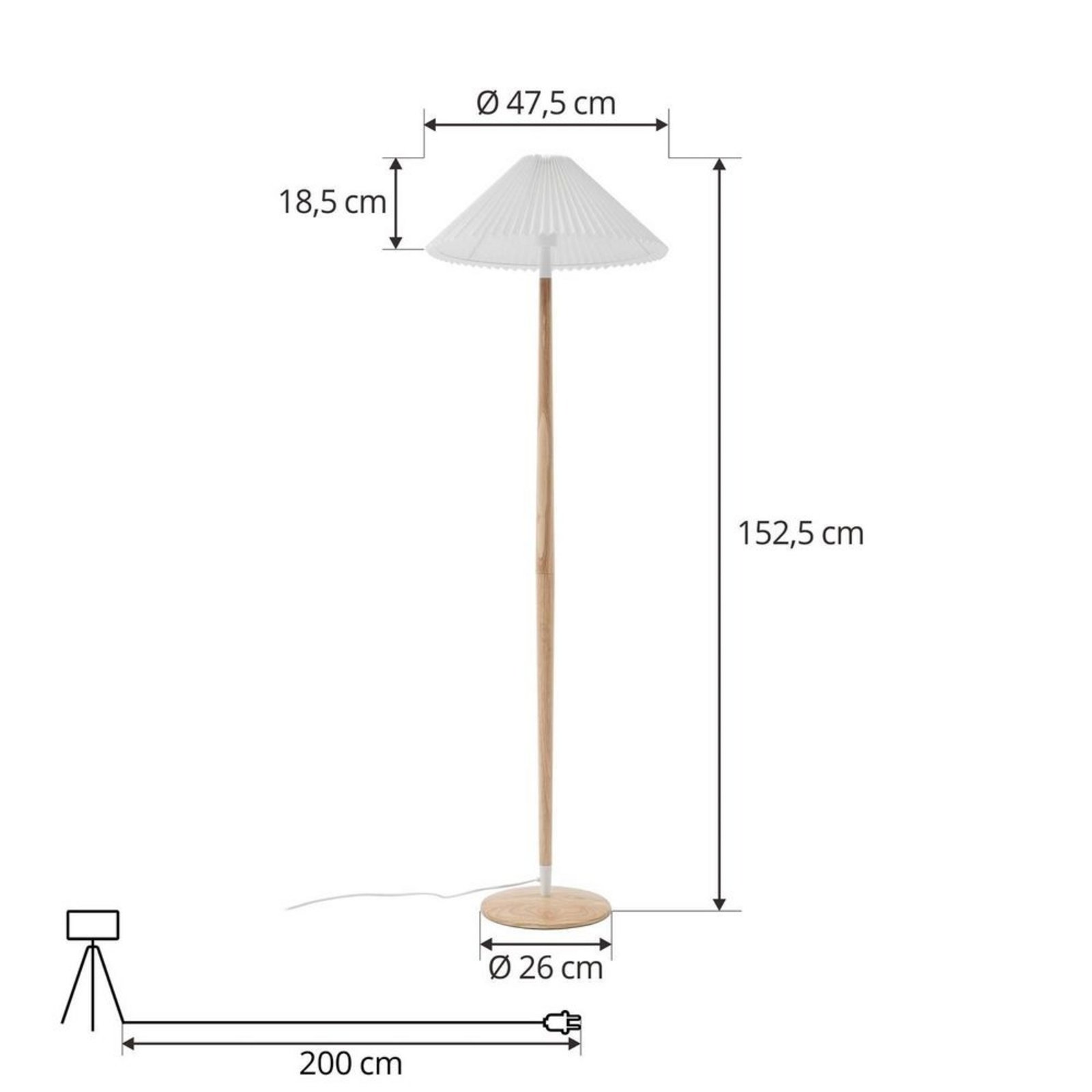 Ellorin Piantana White/Wood - Lucande