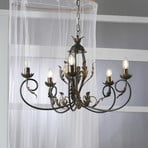 Gretel chandelier, 5-bulb, bronze-coloured, metal